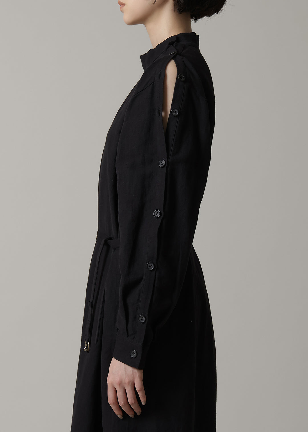 Xing Side Button OP Linen Khadi