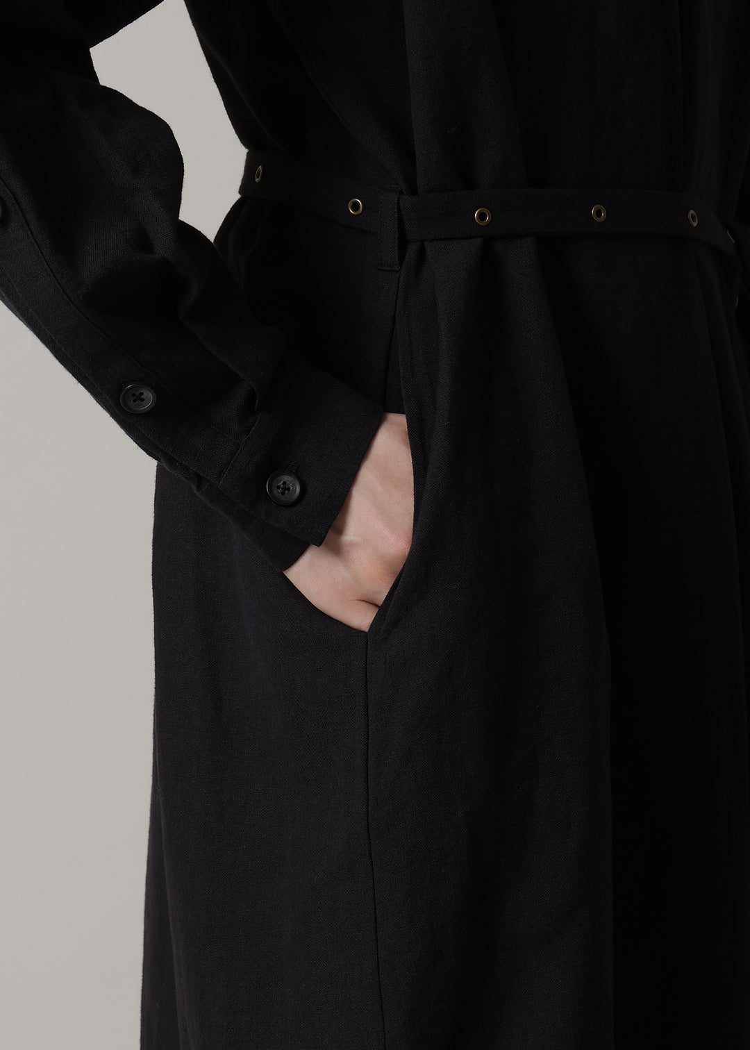 Xing Side Button OP Linen Khadi