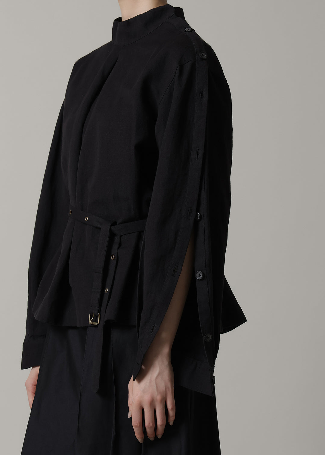 Xing Side Button Tunic Linen Khadi