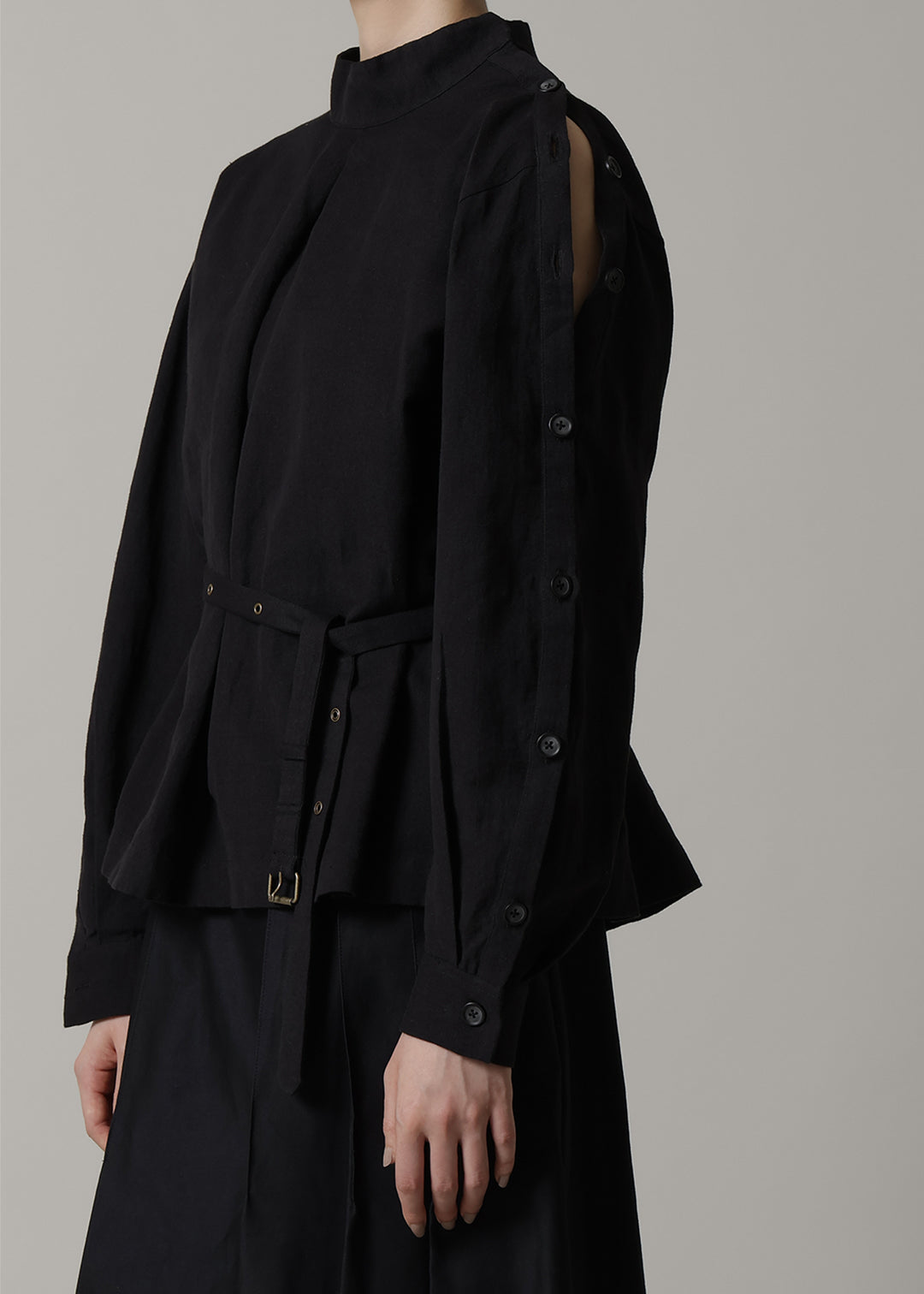 Xing Side Button Tunic Linen Khadi