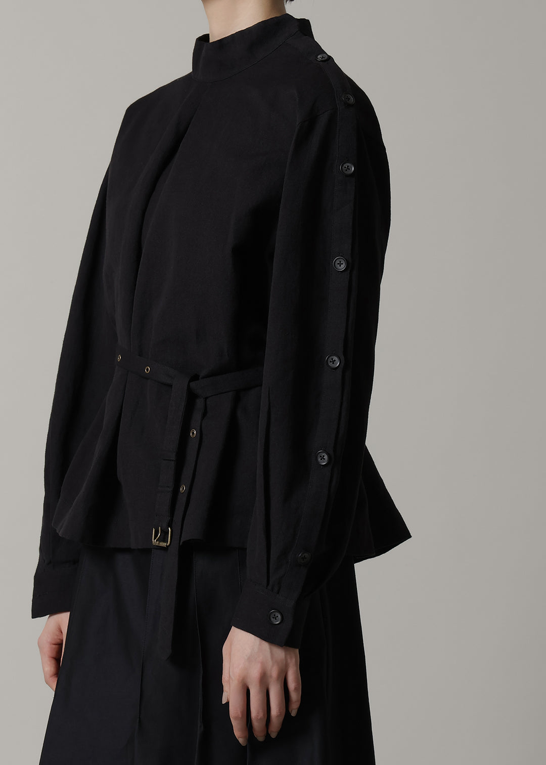 Xing Side Button Tunic Linen Khadi