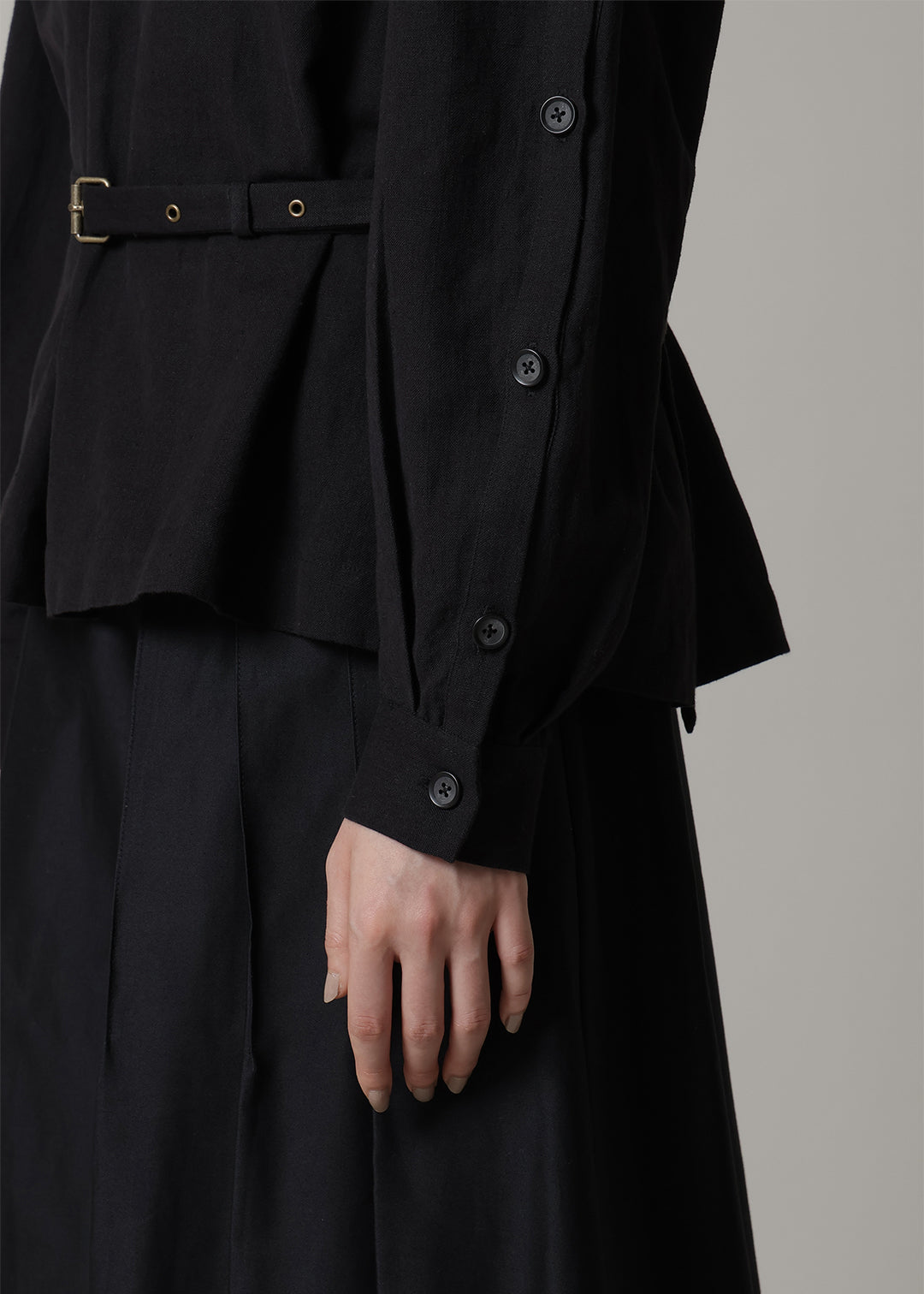 Xing Side Button Tunic Linen Khadi