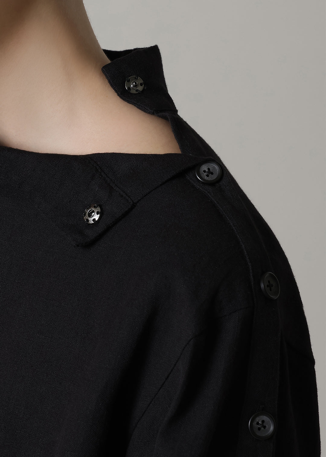 Xing Side Button Tunic Linen Khadi