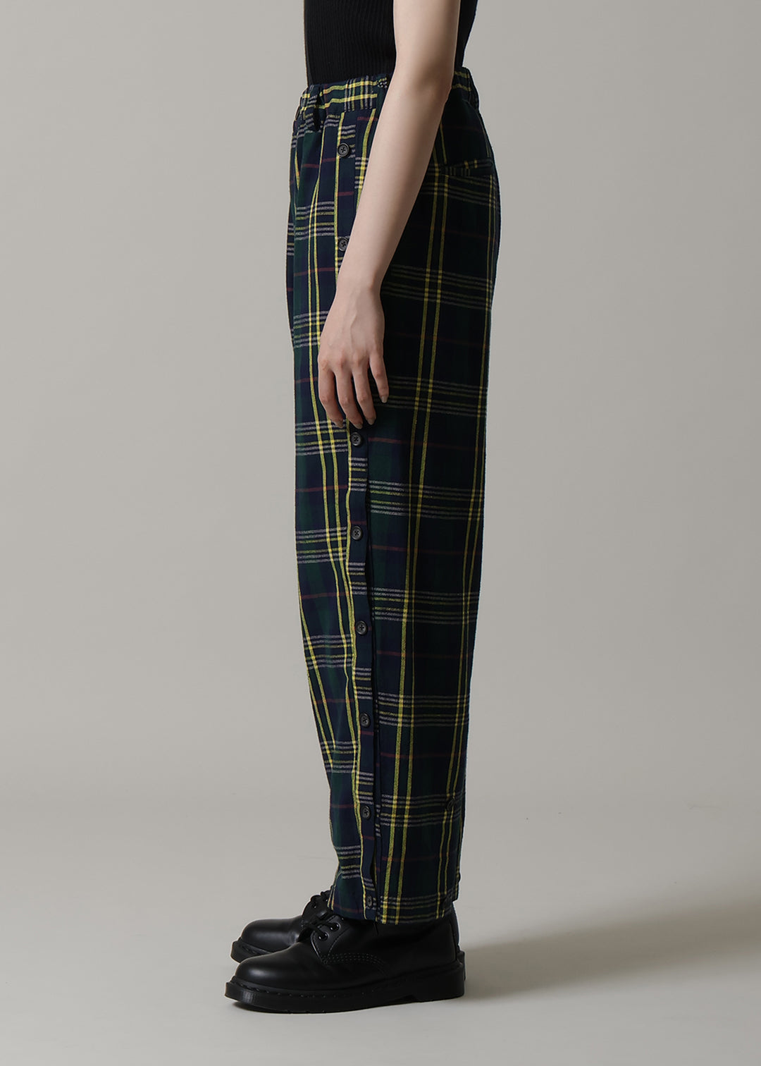 Xing Side Button Pants 56dt check