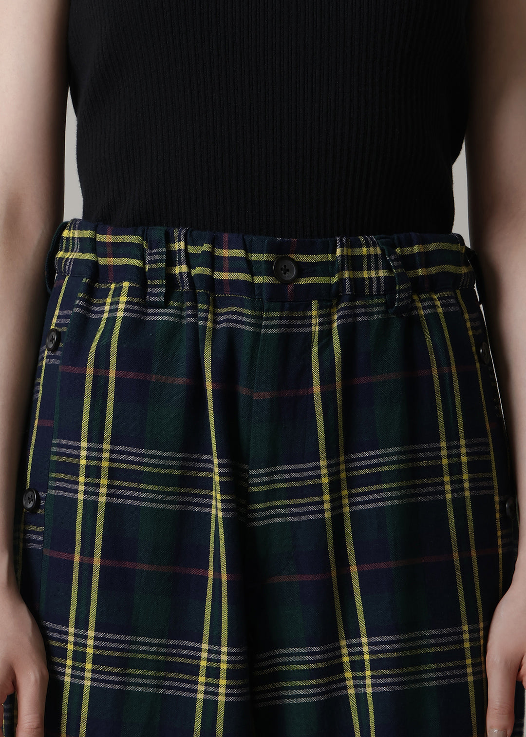 Xing Side Button Pants 56dt check