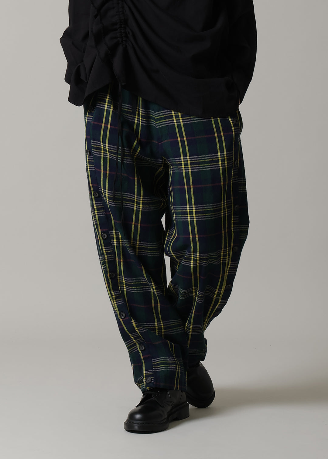 Xing Side Button Pants 56dt check