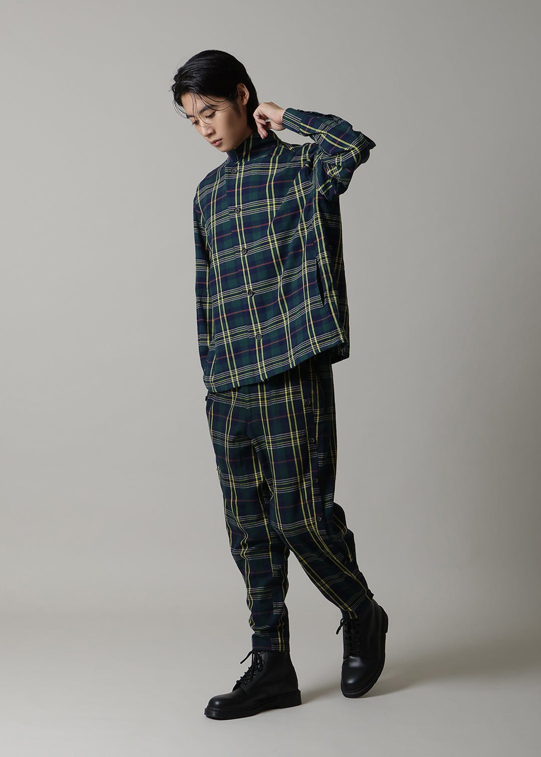 Xing Side Button Pants 56dt check