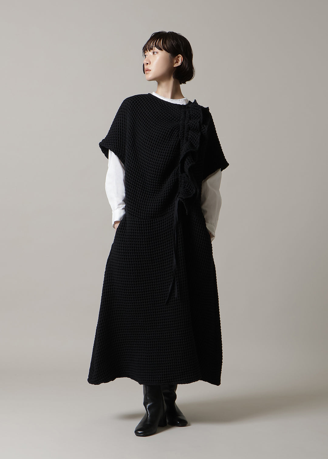 Rhythm Gather Frill OP Waffle Gauze