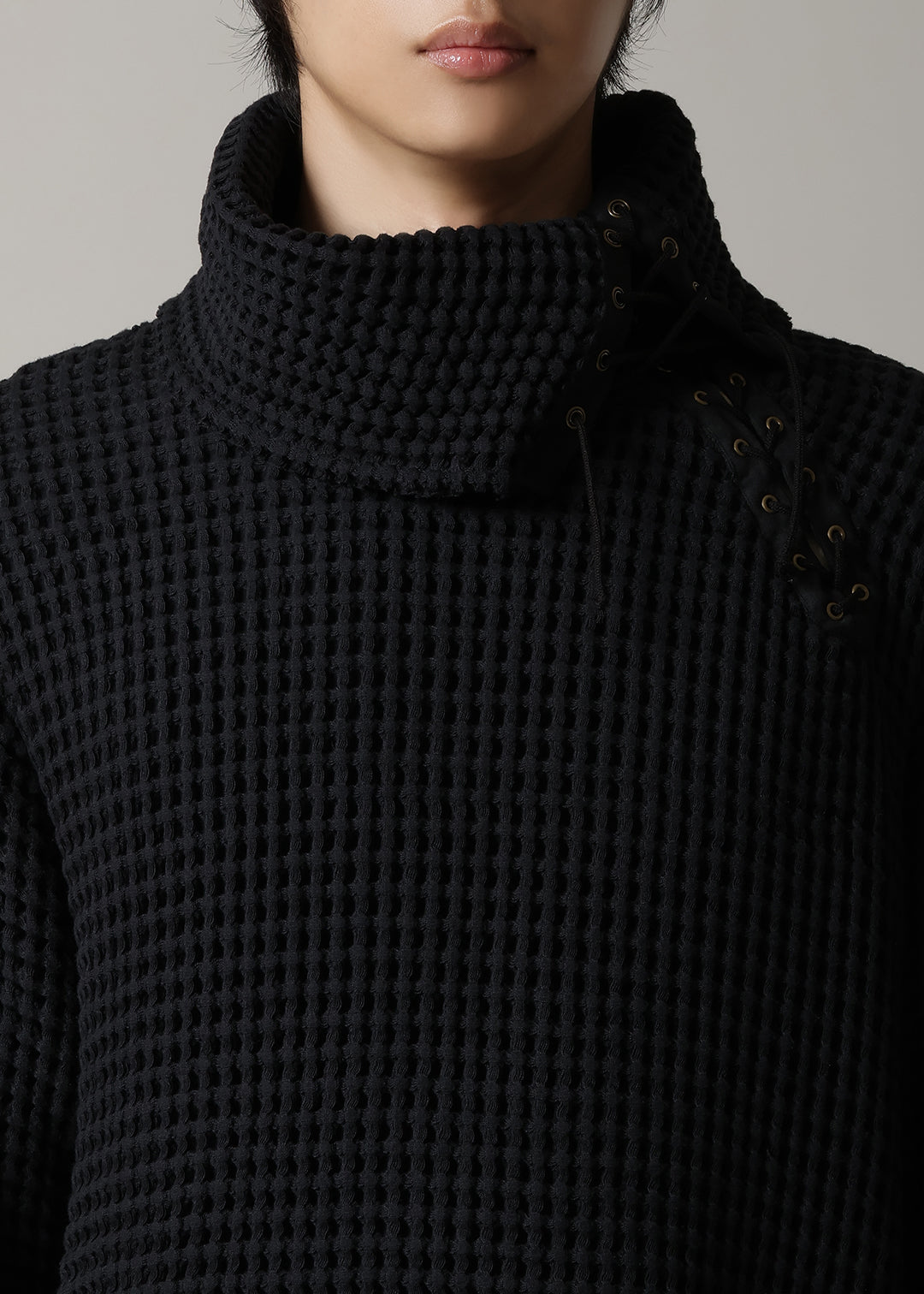 Matou Rolled Neck Tops Waffle Gauze