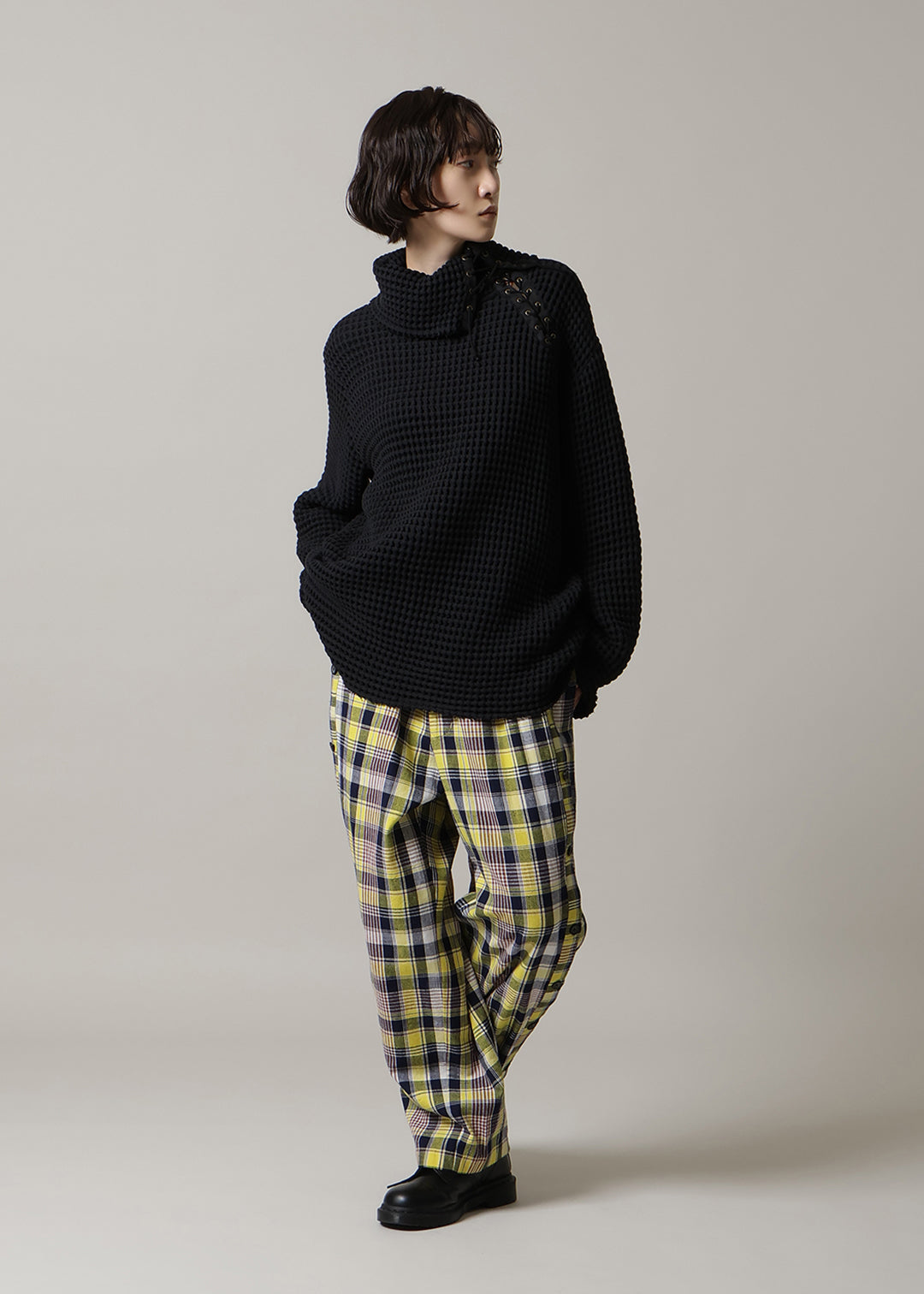 Matou Rolled Neck Tops Waffle Gauze