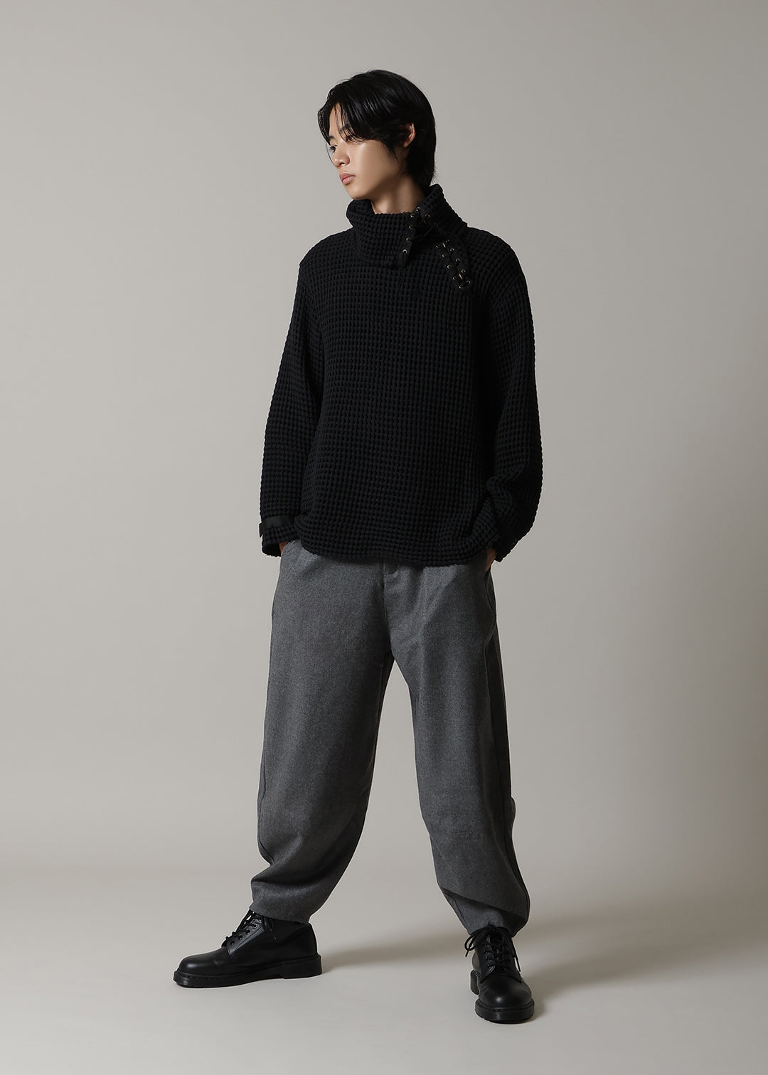 Matou Rolled Neck Tops Waffle Gauze