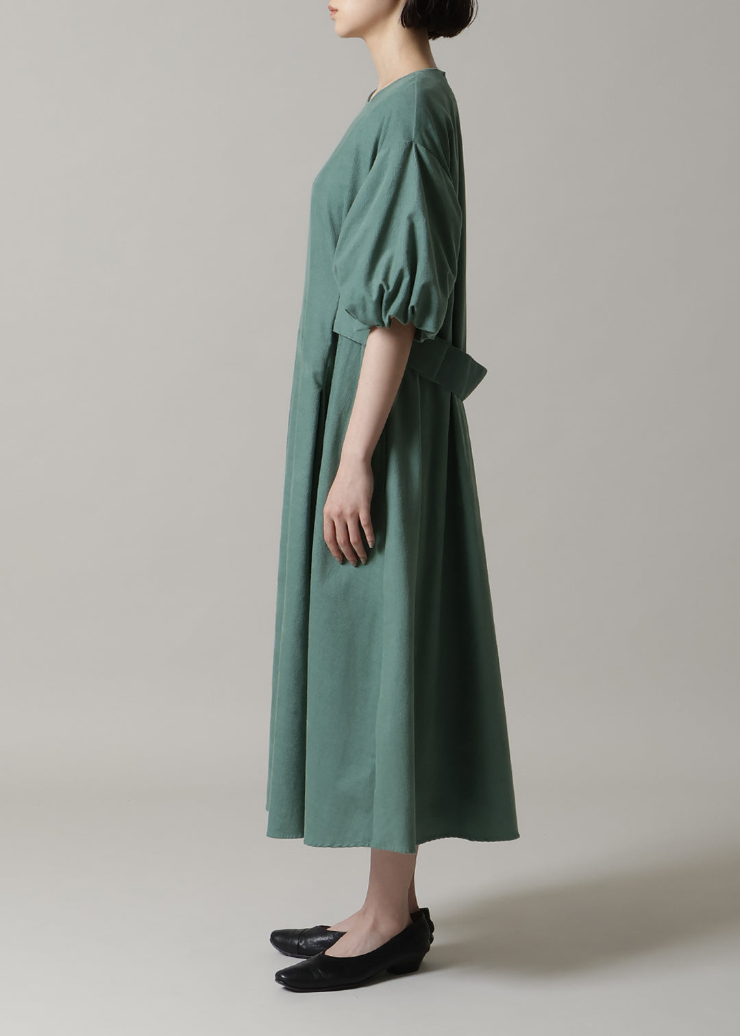 Xing Puff Sleeve One-piece Corduroy