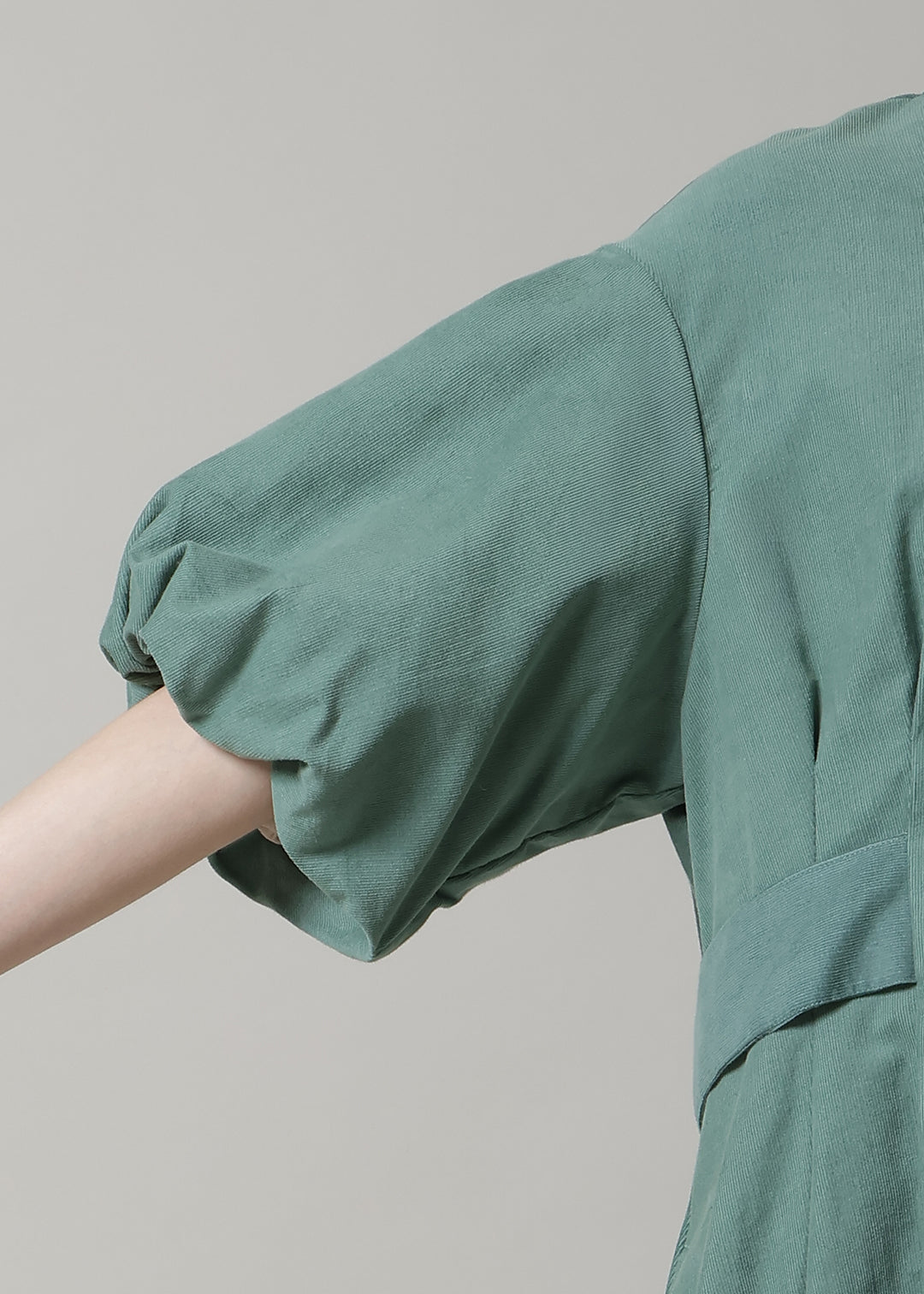 Xing Puff Sleeve One-piece Corduroy