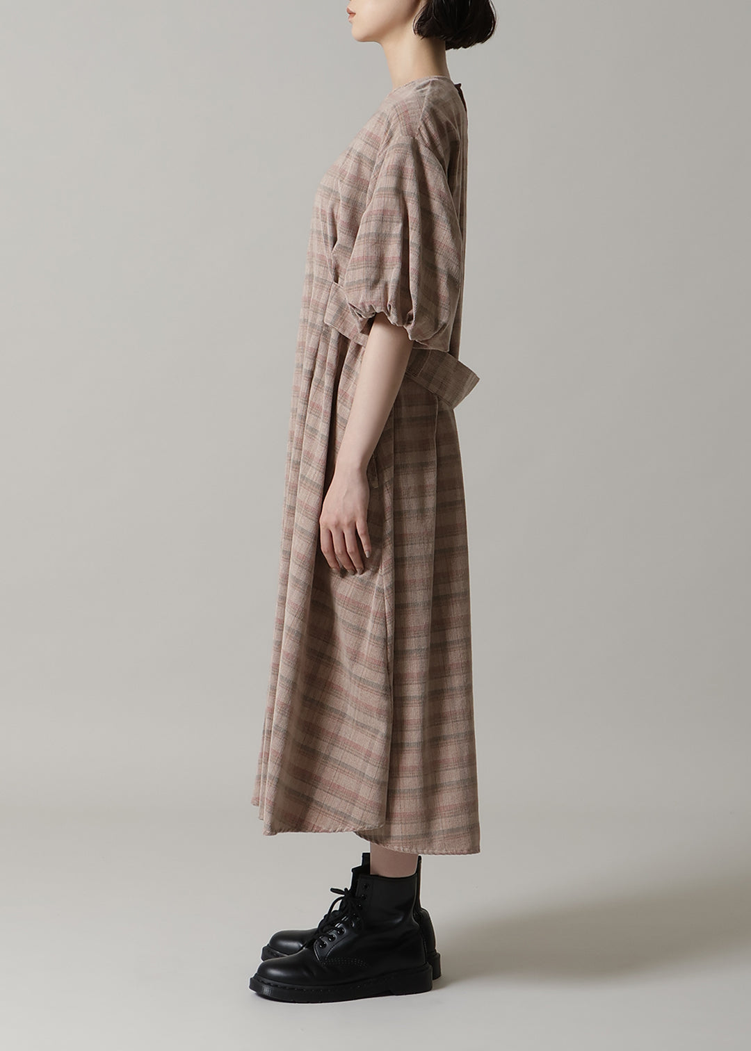 Xing Puff Sleeve One-piece Corduroy