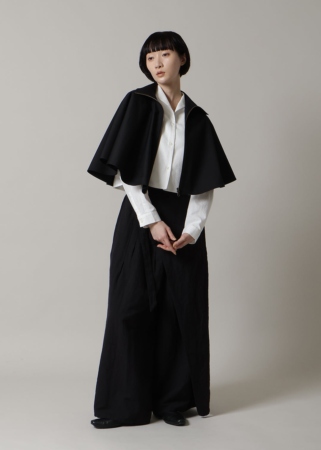 Sculpted Micro Poncho Cotton Chino