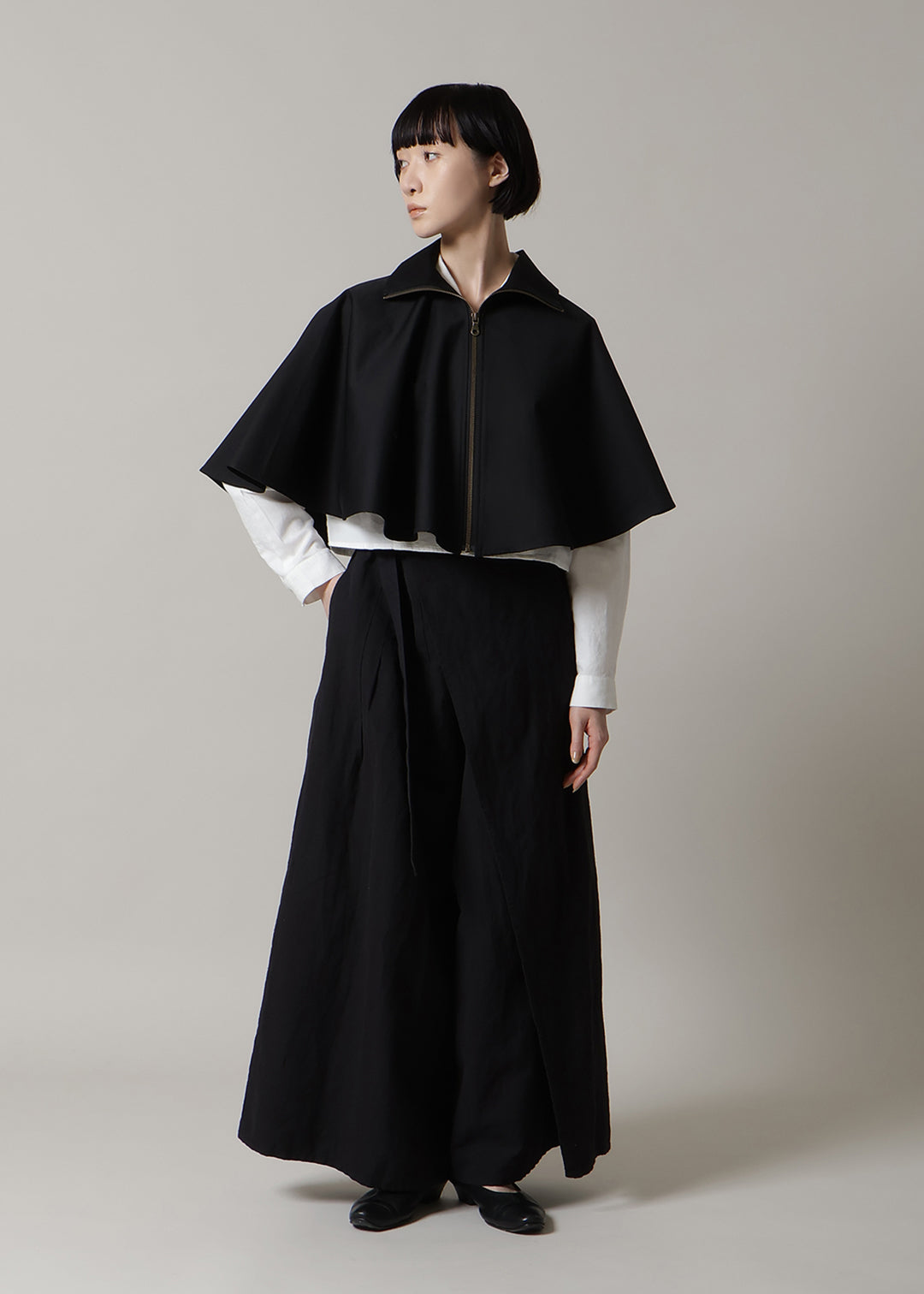 Sculpted Micro Poncho Cotton Chino