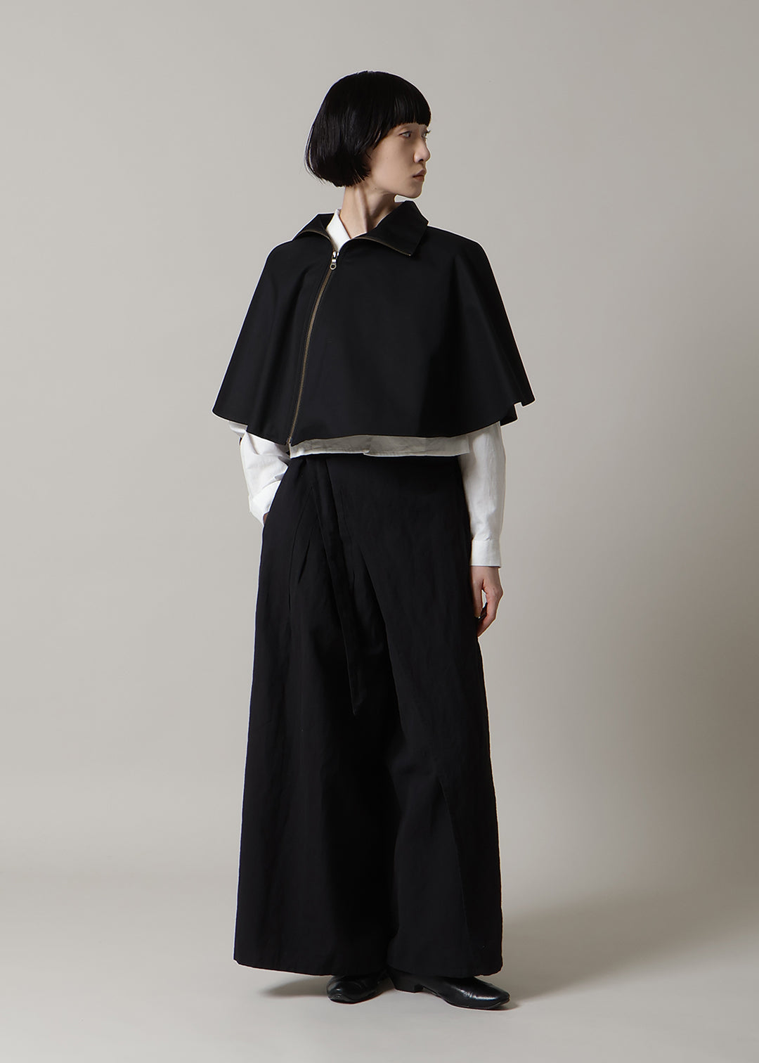 Sculpted Micro Poncho Cotton Chino