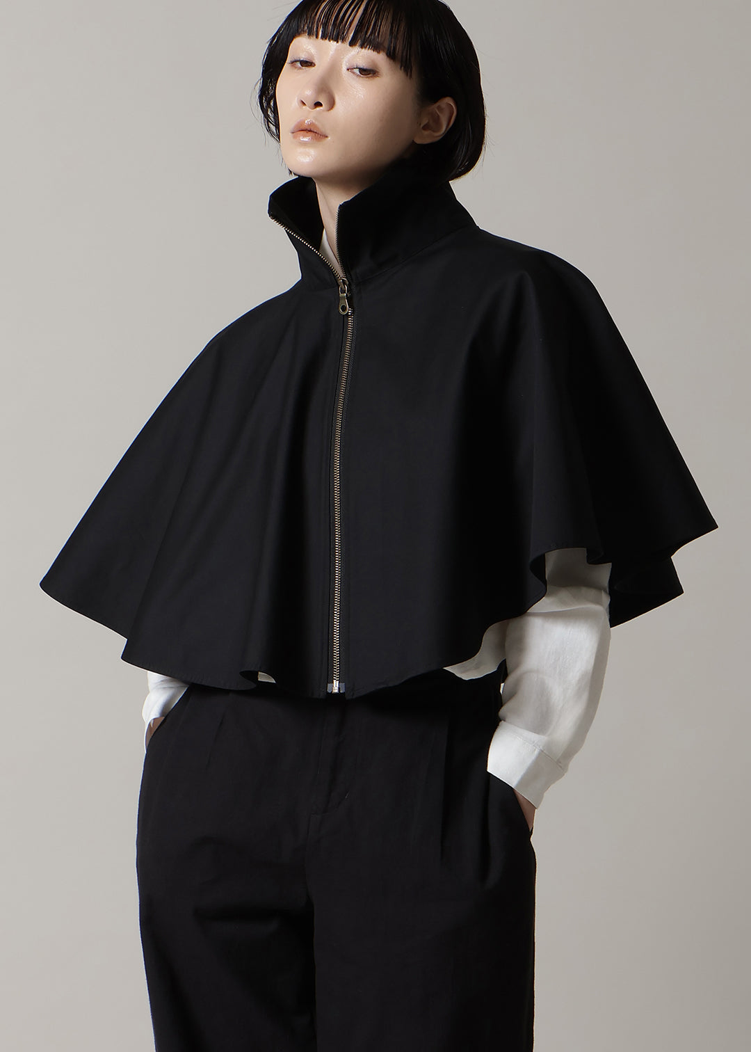 Sculpted Micro Poncho Cotton Chino