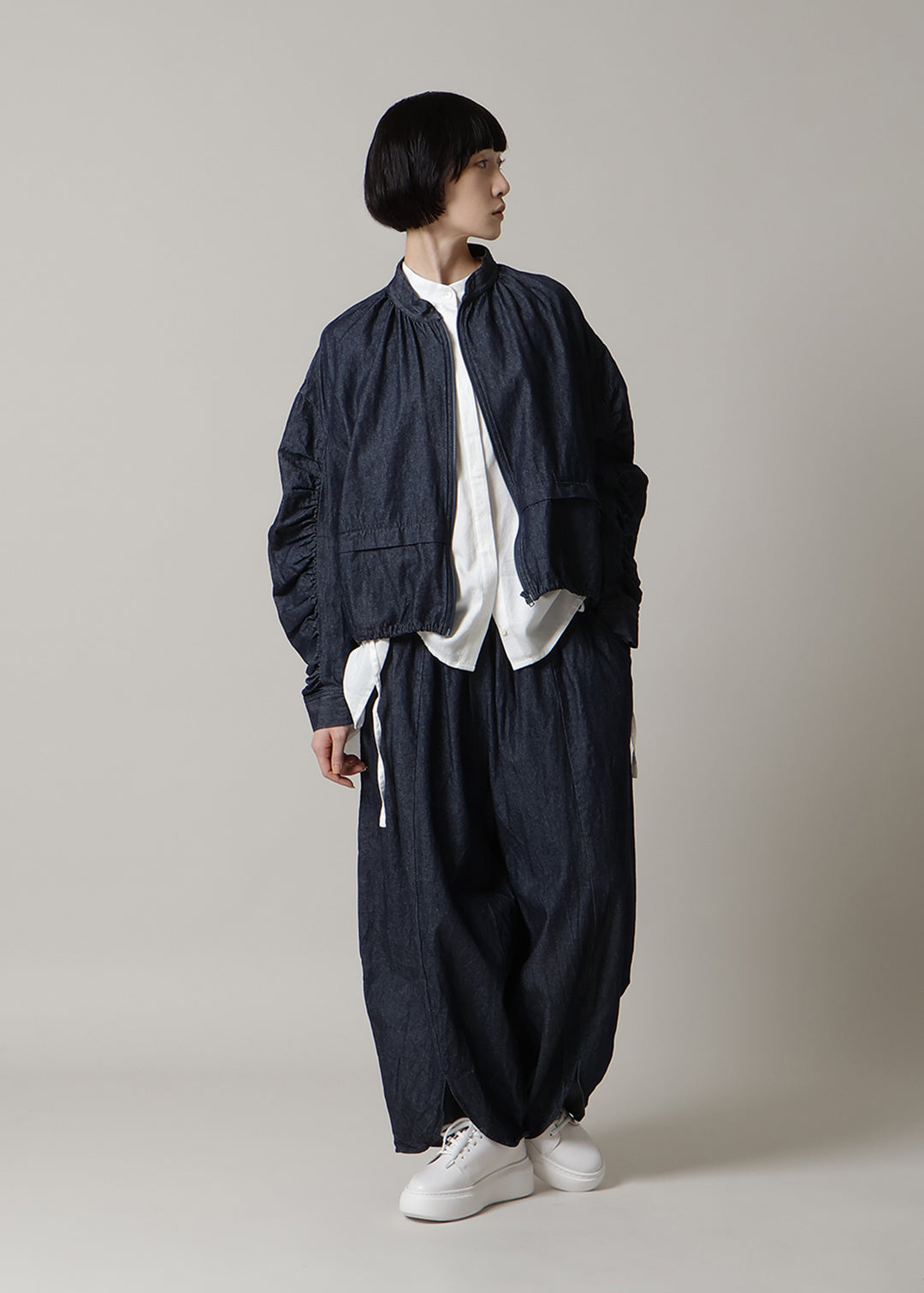 Rhythm Gathered Sleeve Jacket Denim