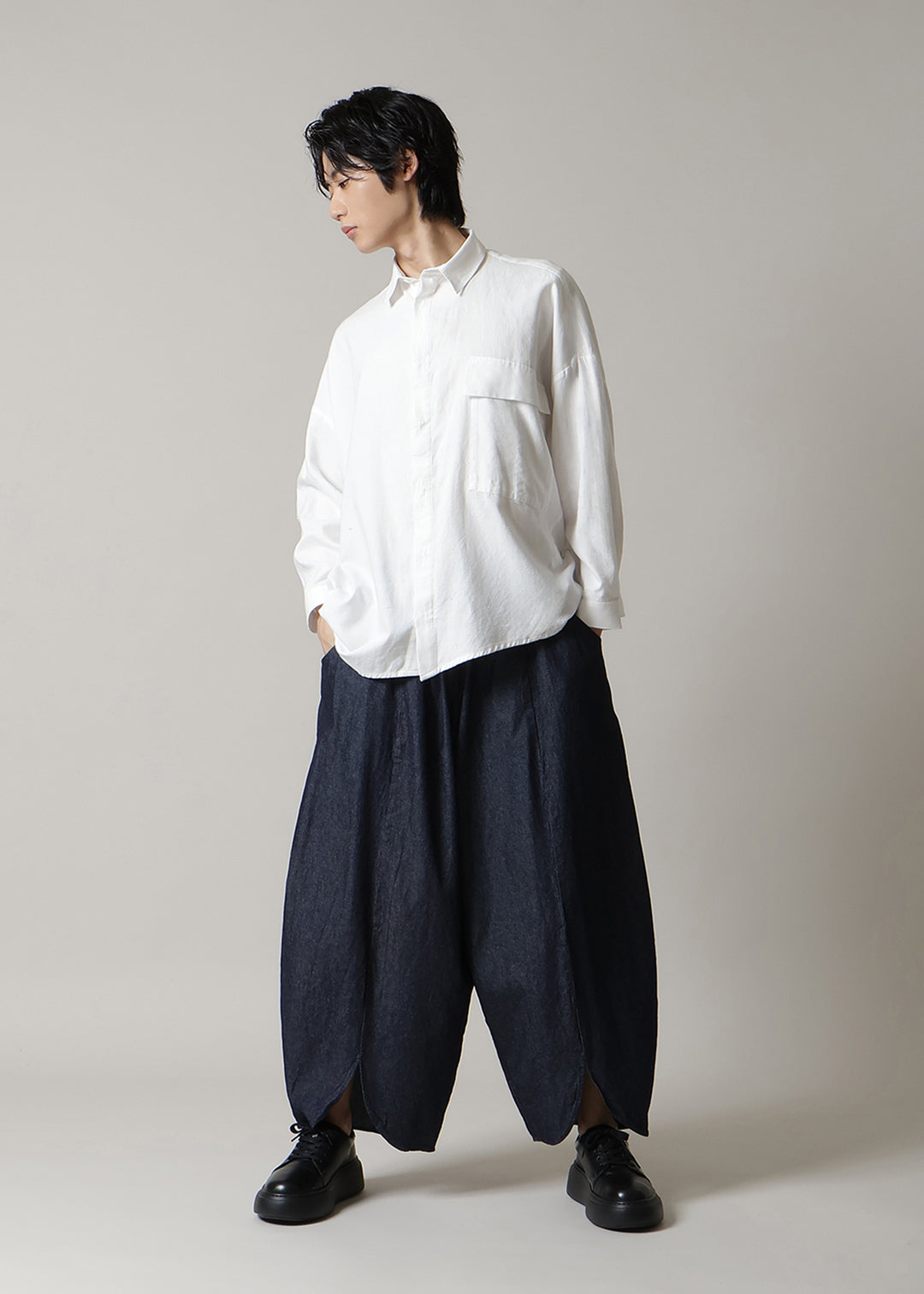 Sculpted Balloon Pants Denim