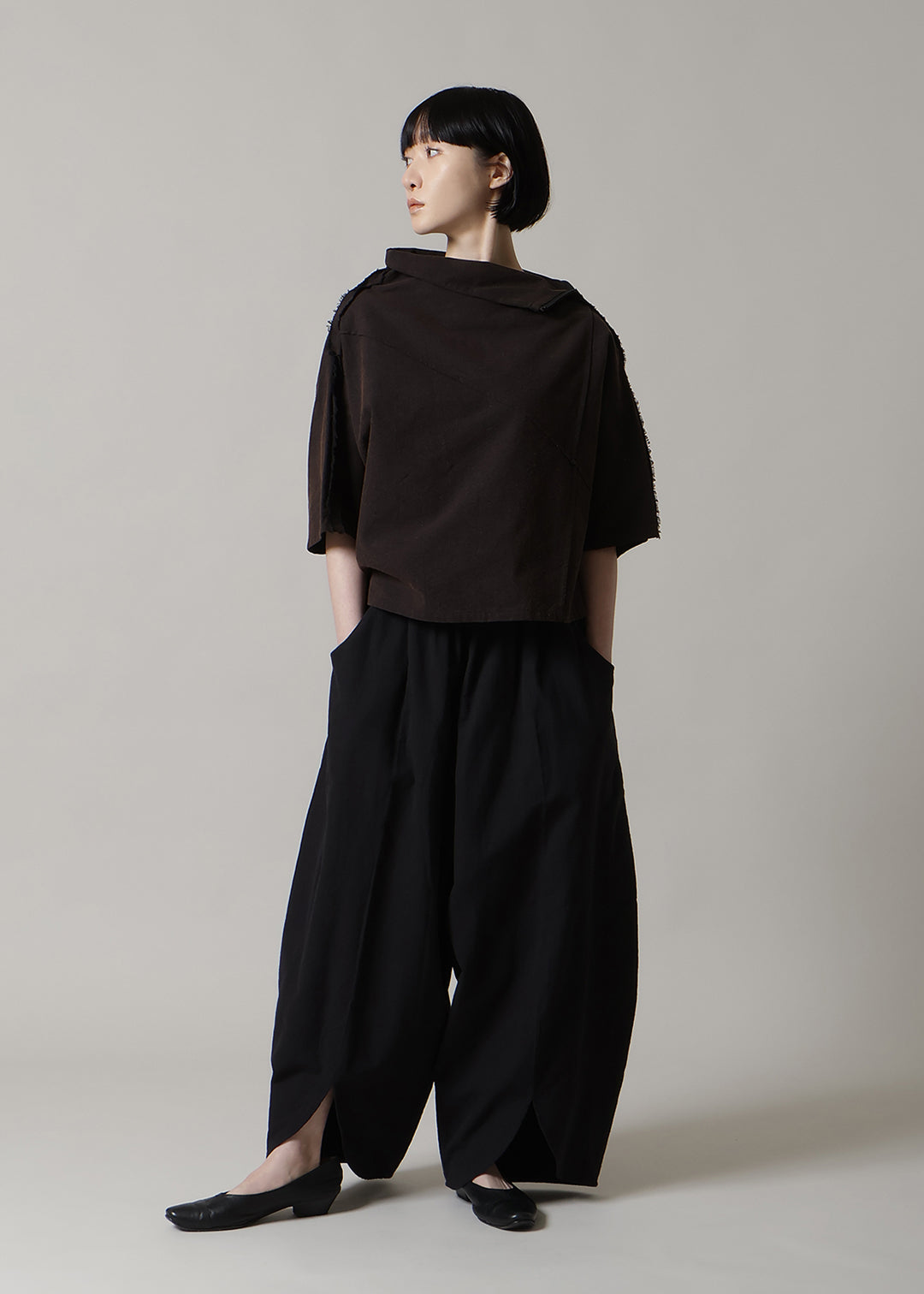 Sculpted Dolman Tops Washed Khadi