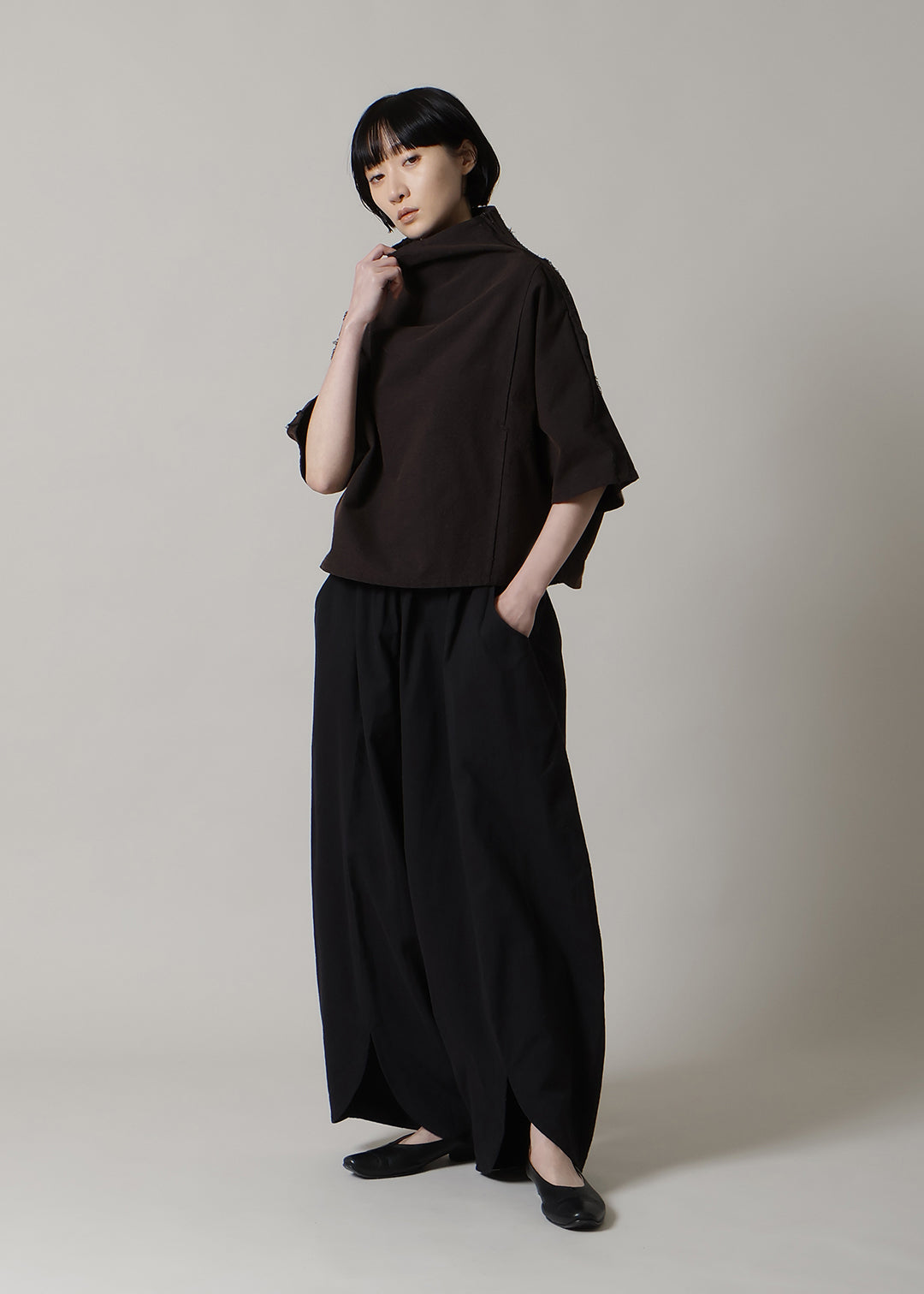 Sculpted Dolman Tops Washed Khadi