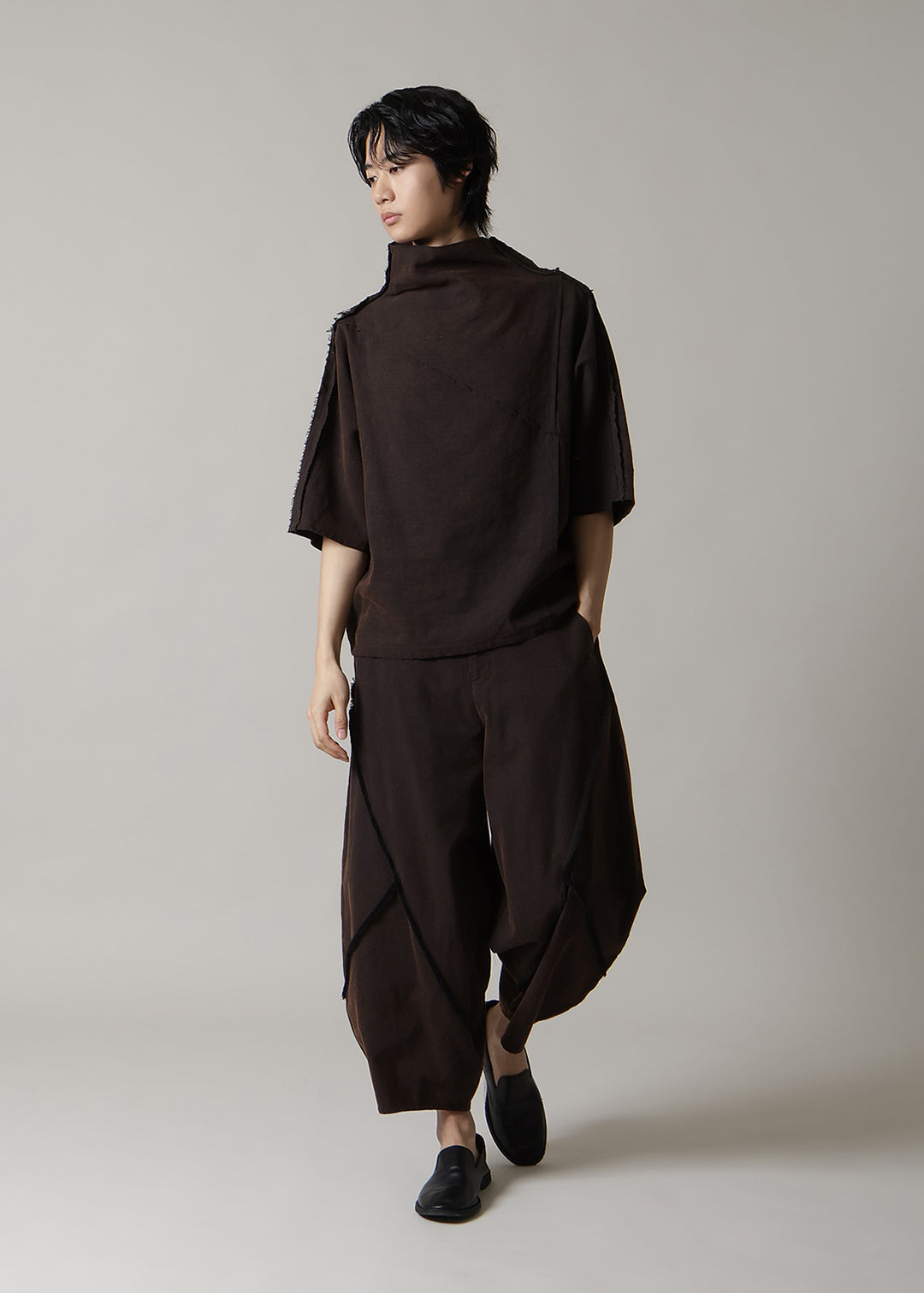 Sculpted Dolman Tops Washed Khadi