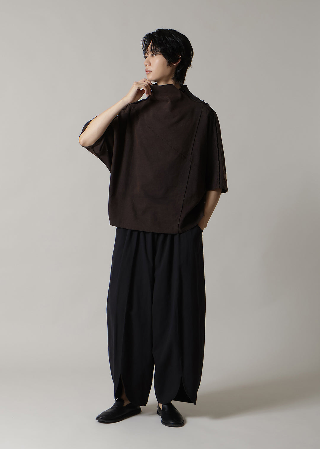 Sculpted Dolman Tops Washed Khadi