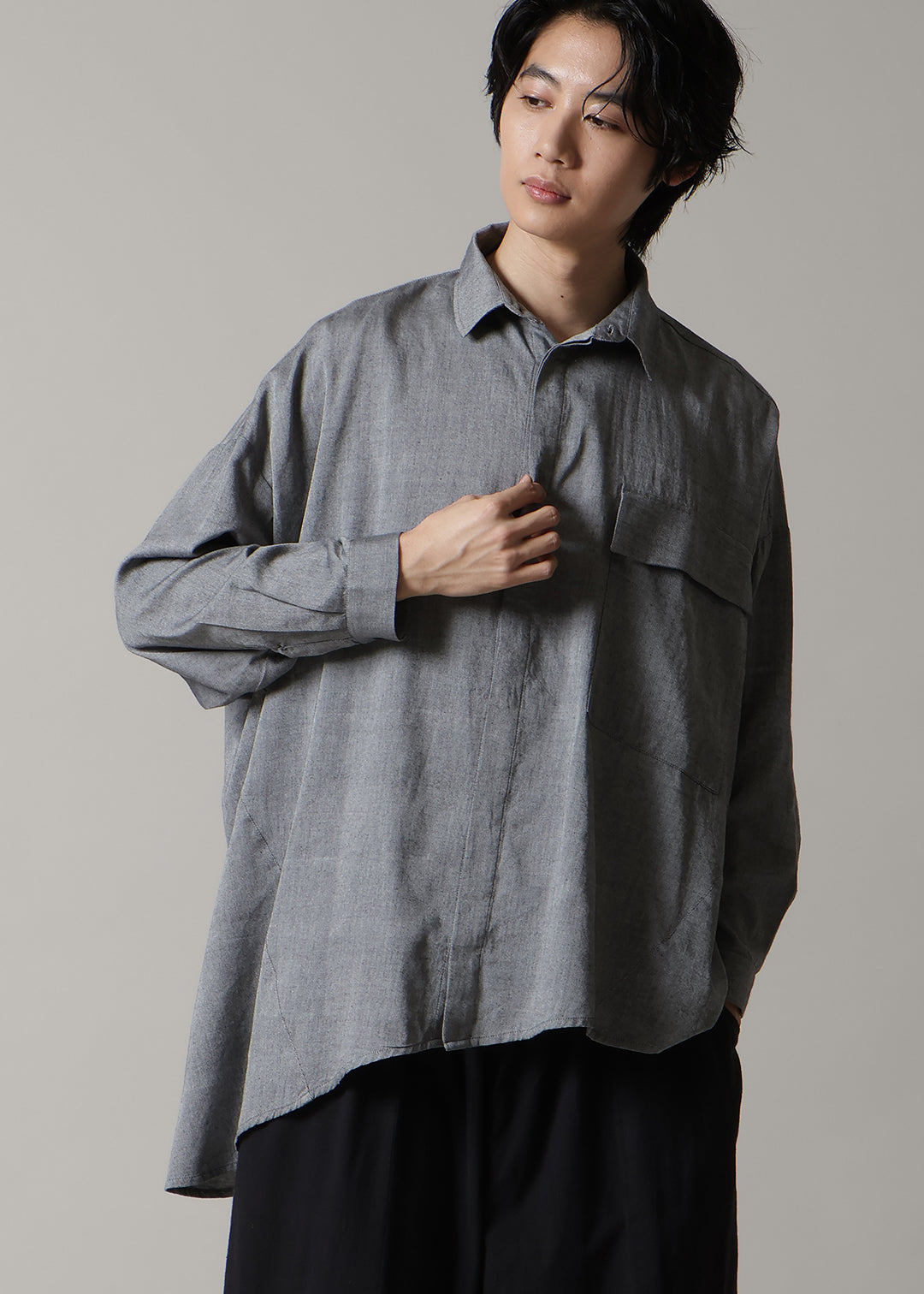 Asymme Side Long SH F/S 150tw Khadi