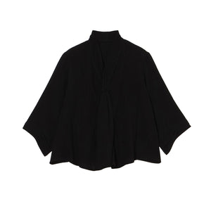 スカルプテッド ツイストネックトップス コットンガーゼ