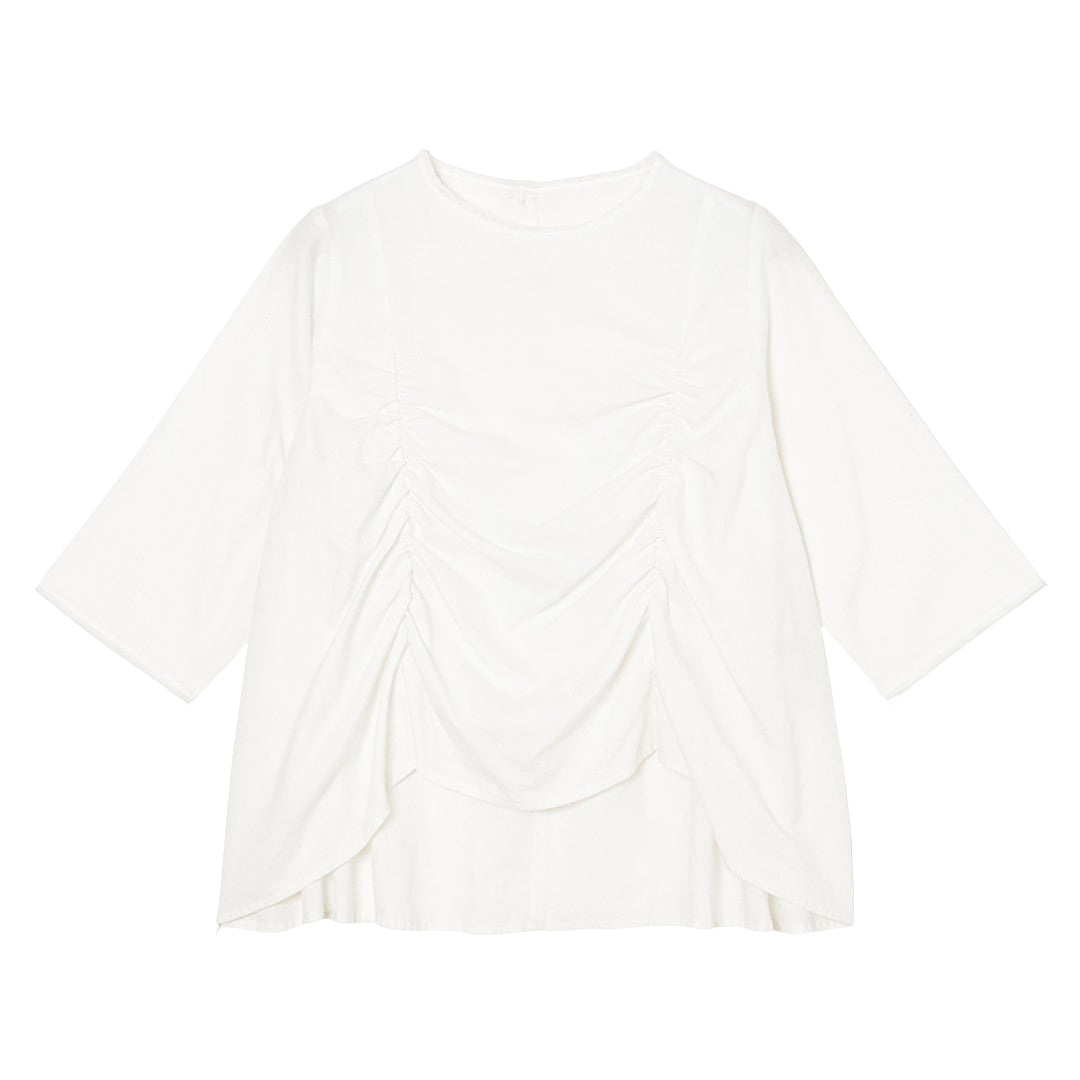 Rhythm Shirring 3Q Tops 150tw Khadi