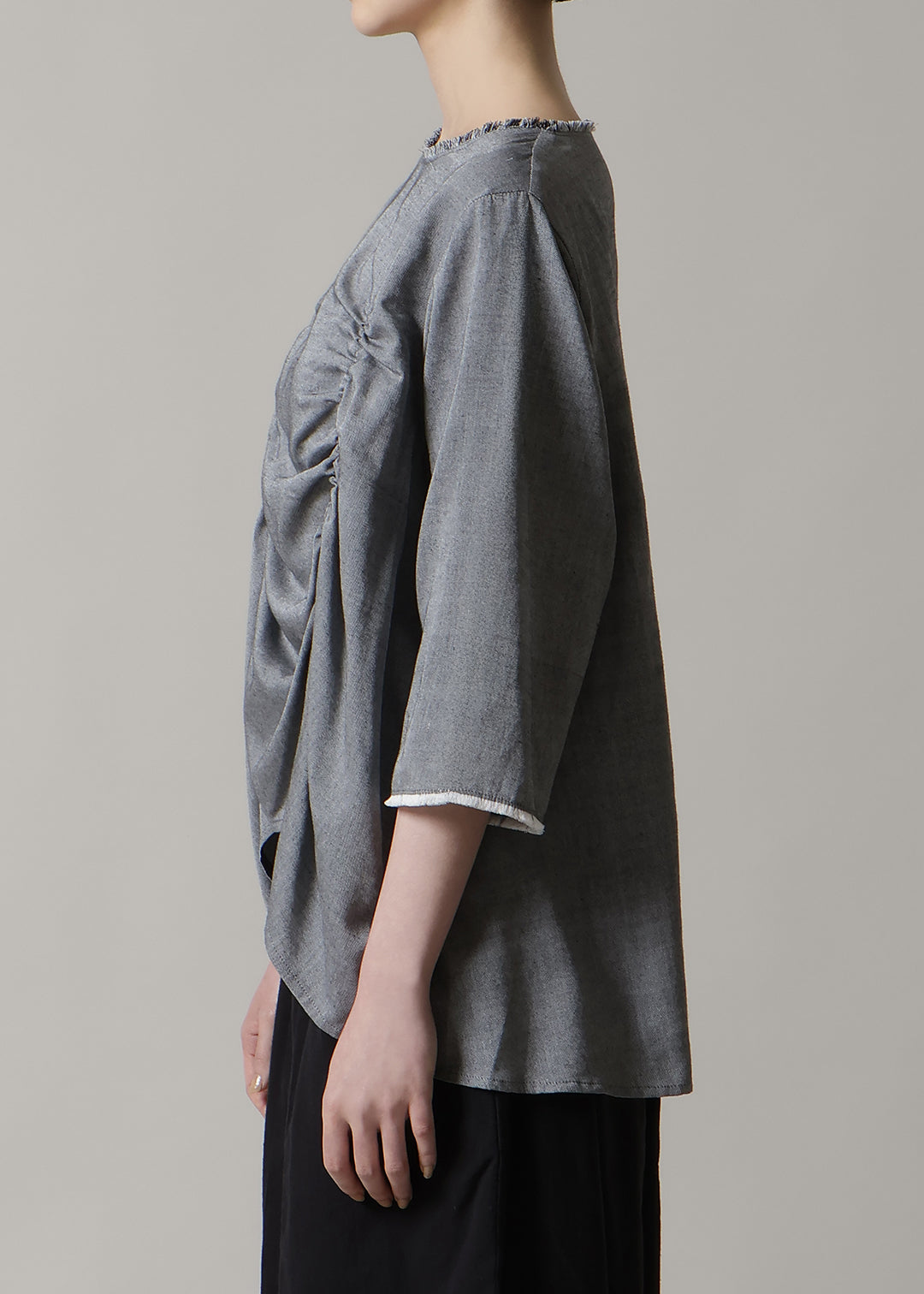 Rhythm Shirring 3Q Tops 150tw Khadi