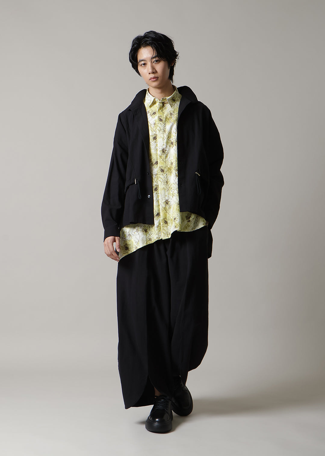 Asymme Side Long SH F/S Print Khadi