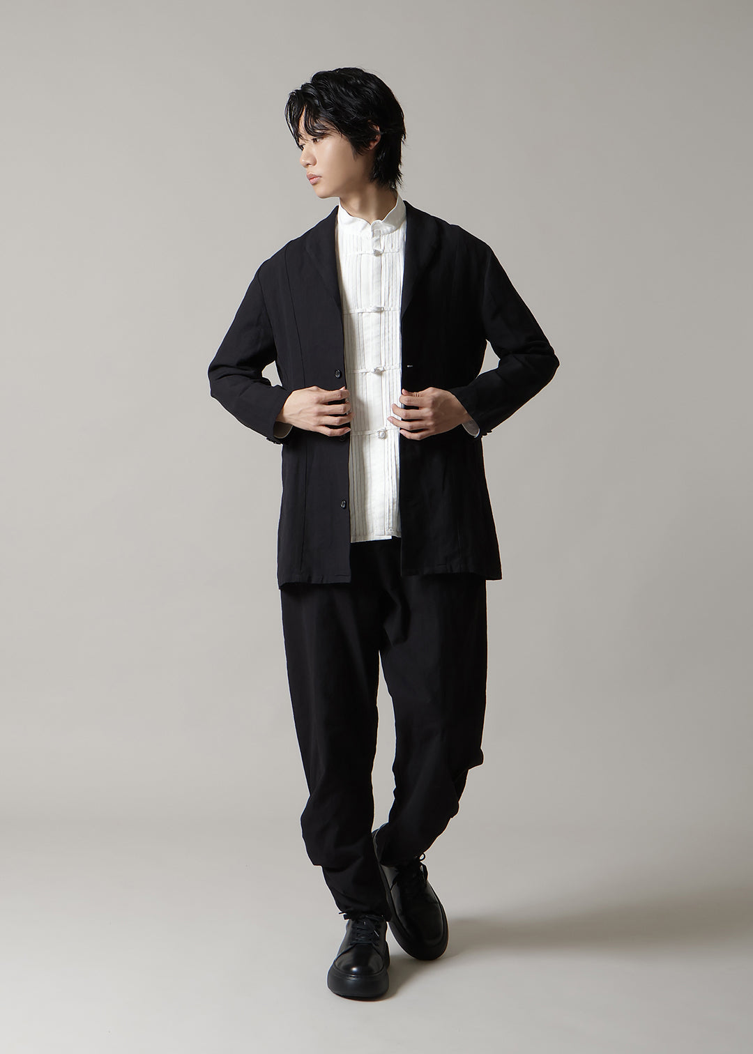Kaname Slim Jacket Linen Khadi