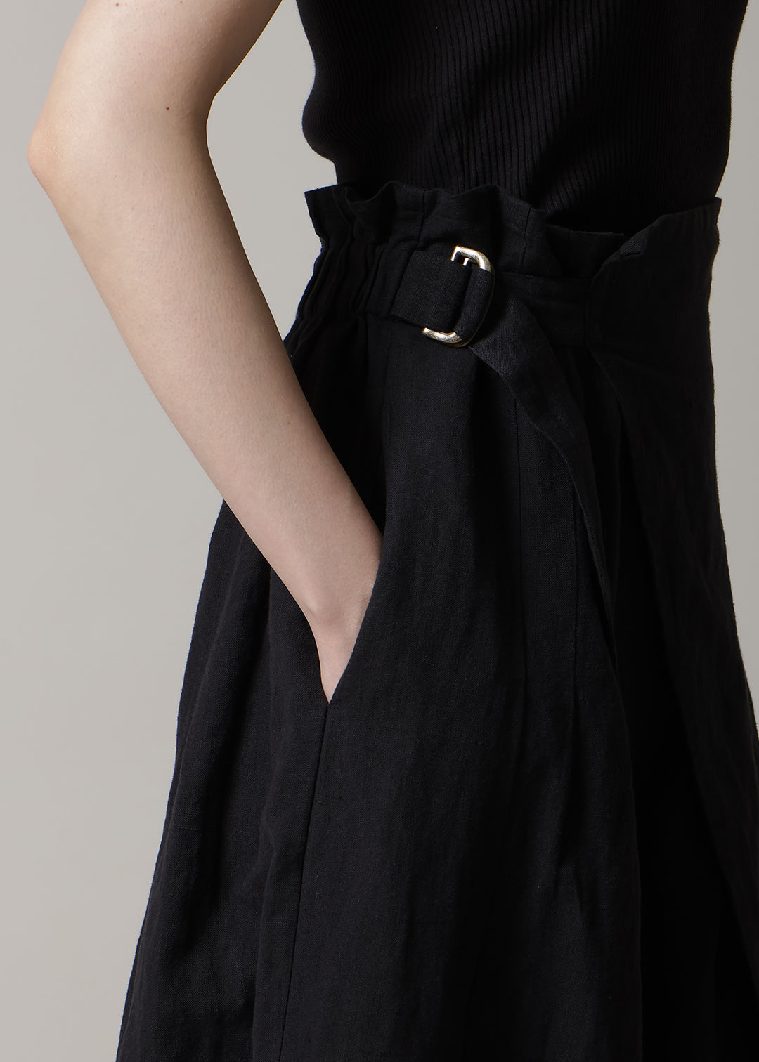 Sculpted Wrap Pants Linen Khadi