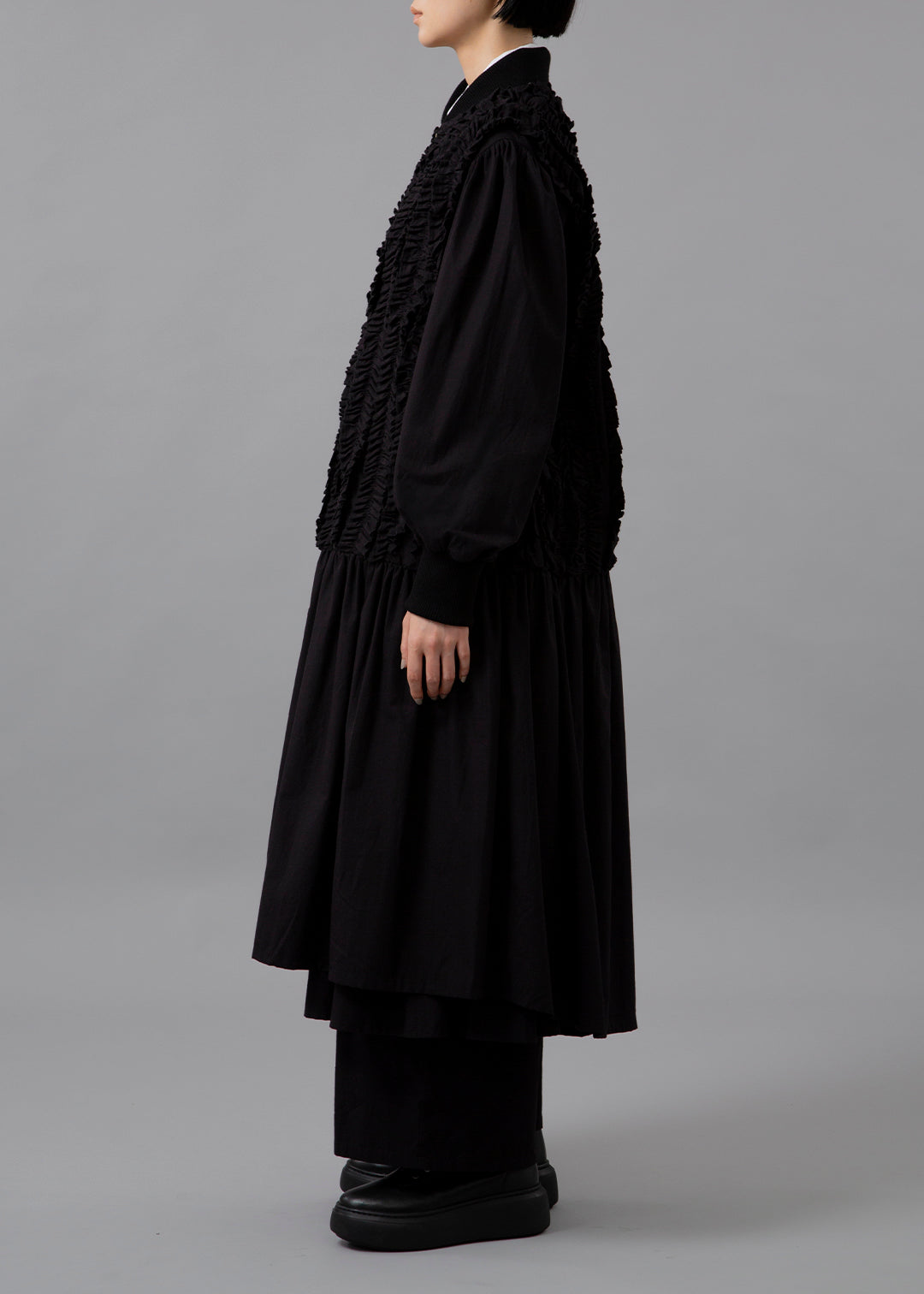 I.V. Panel Zip Jacket Cotton Ruffle