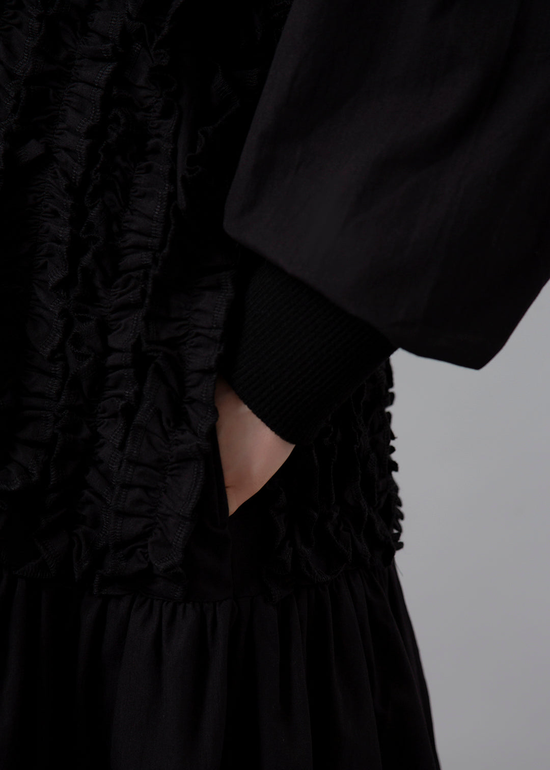 I.V. Panel Zip Jacket Cotton Ruffle