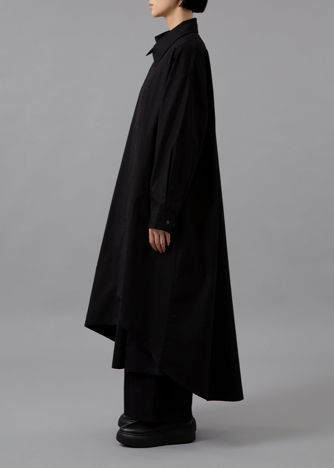 Sculpted Drape Long Shirt Poplin