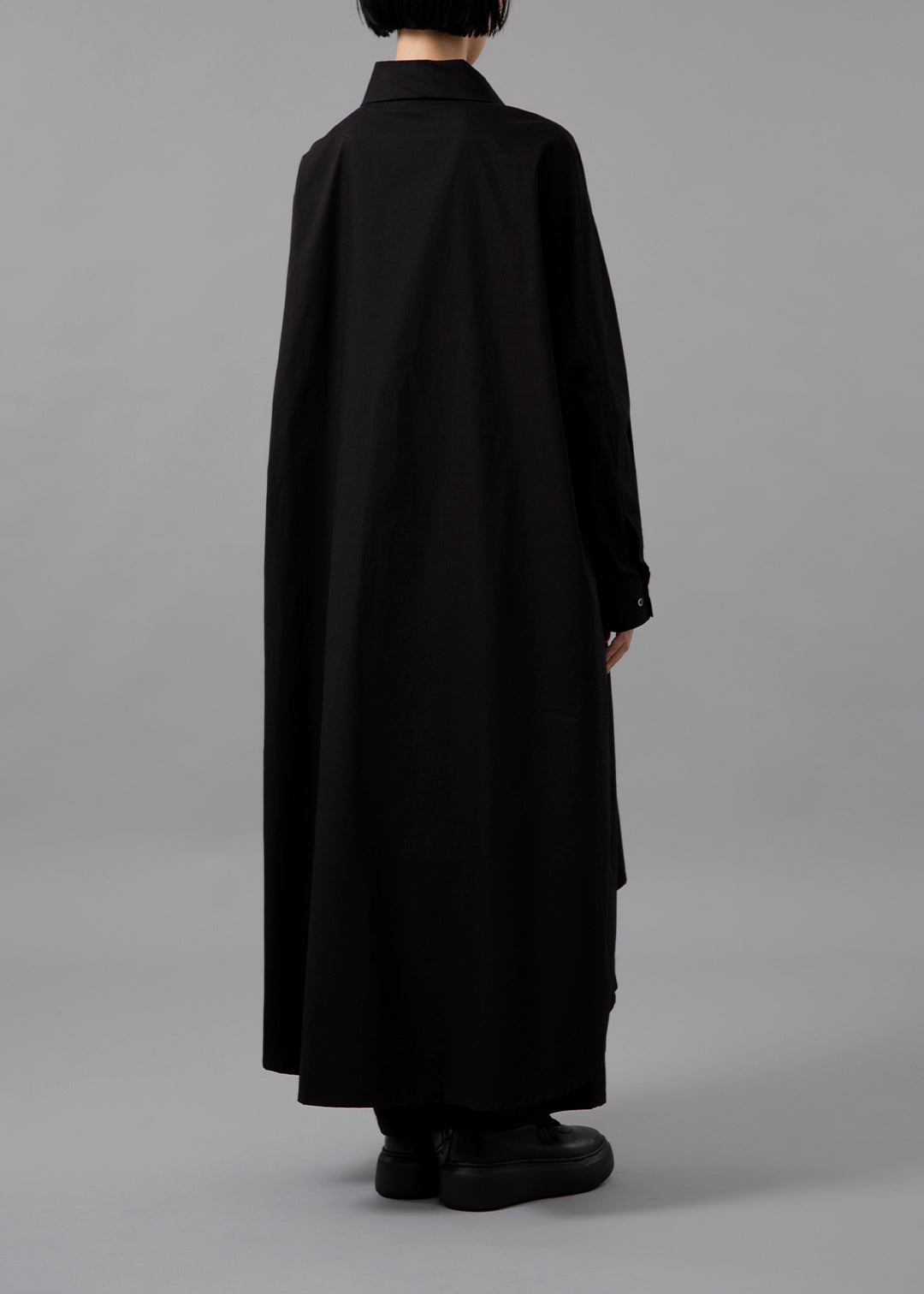 Sculpted Drape Long Shirt Poplin