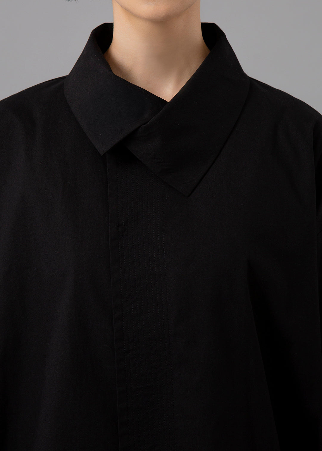 Sculpted Drape Long Shirt Poplin