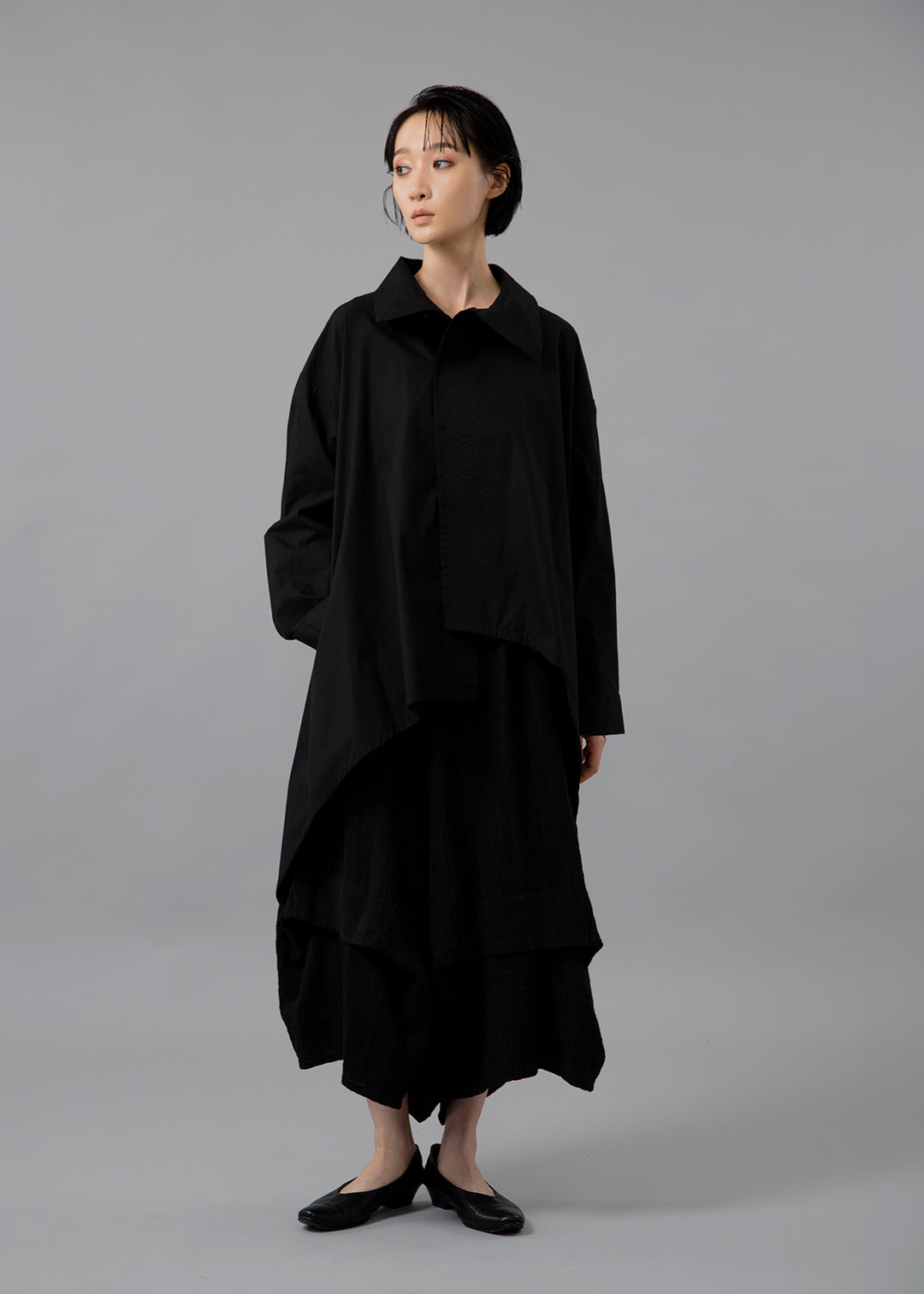 Sculpted Drape Shirt Poplin