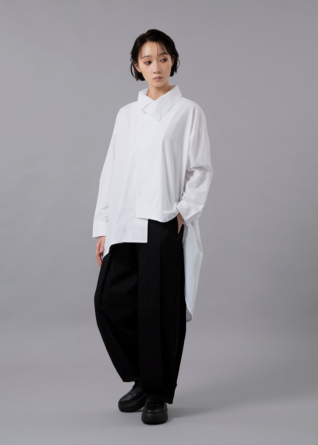 Sculpted Drape Shirt Poplin