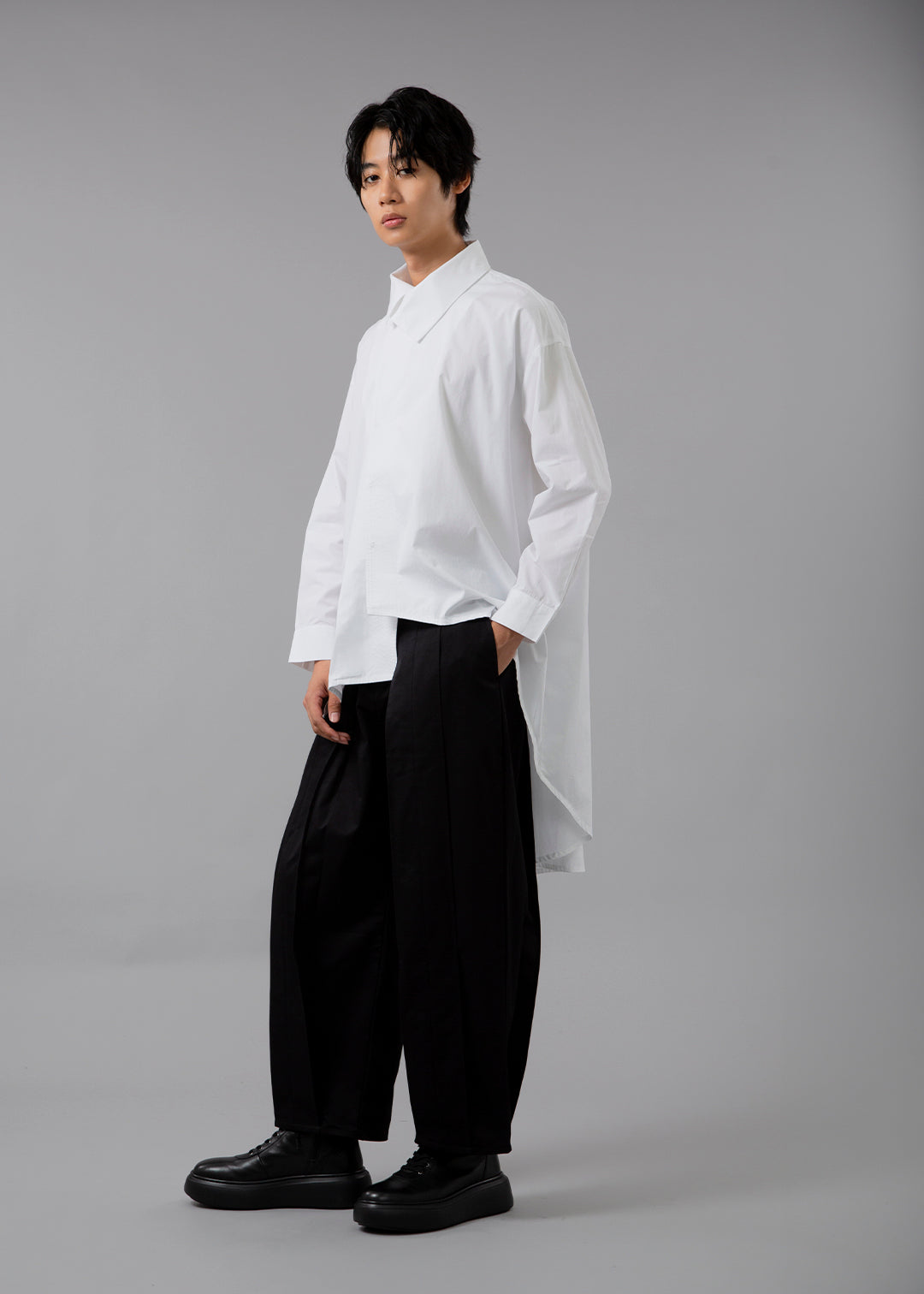 Sculpted Drape Shirt Poplin