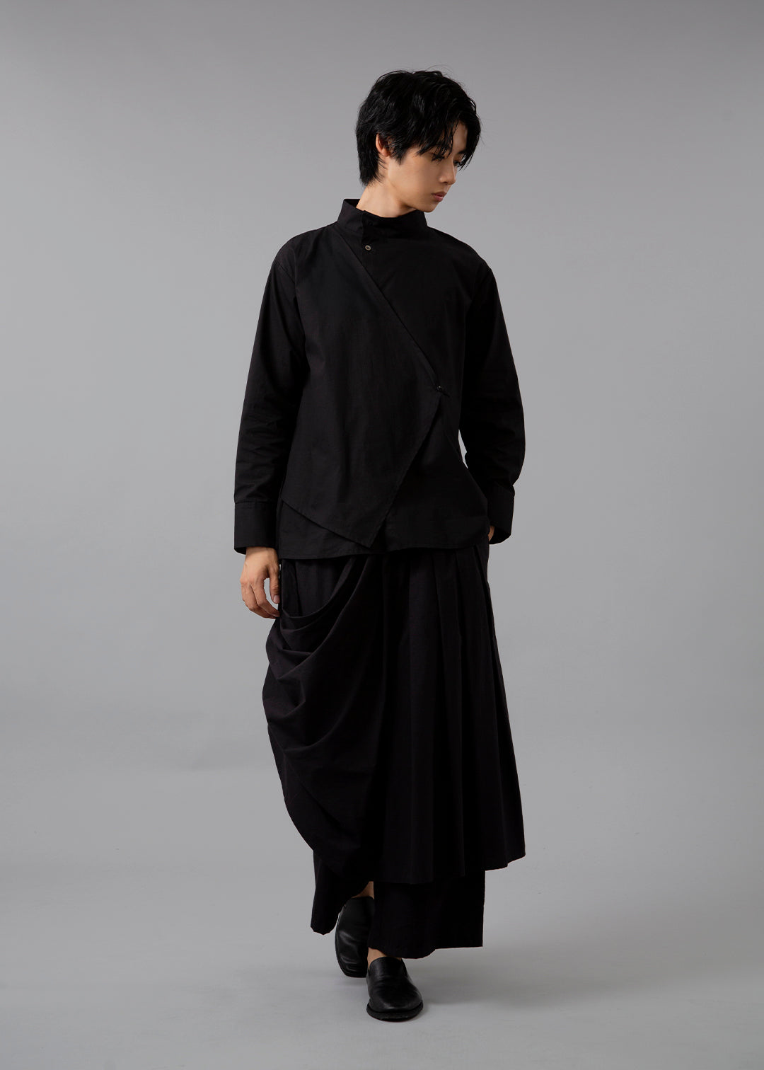 Sculpted Drape Tuck Pants Cotton