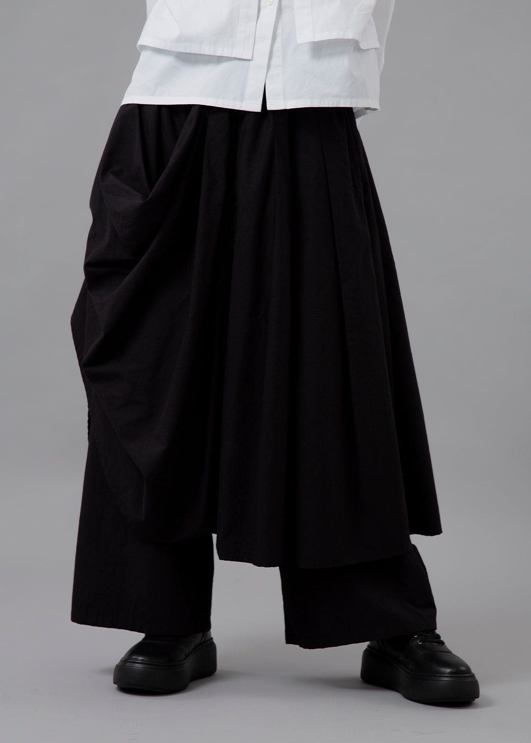 Sculpted Drape Tuck Pants Cotton