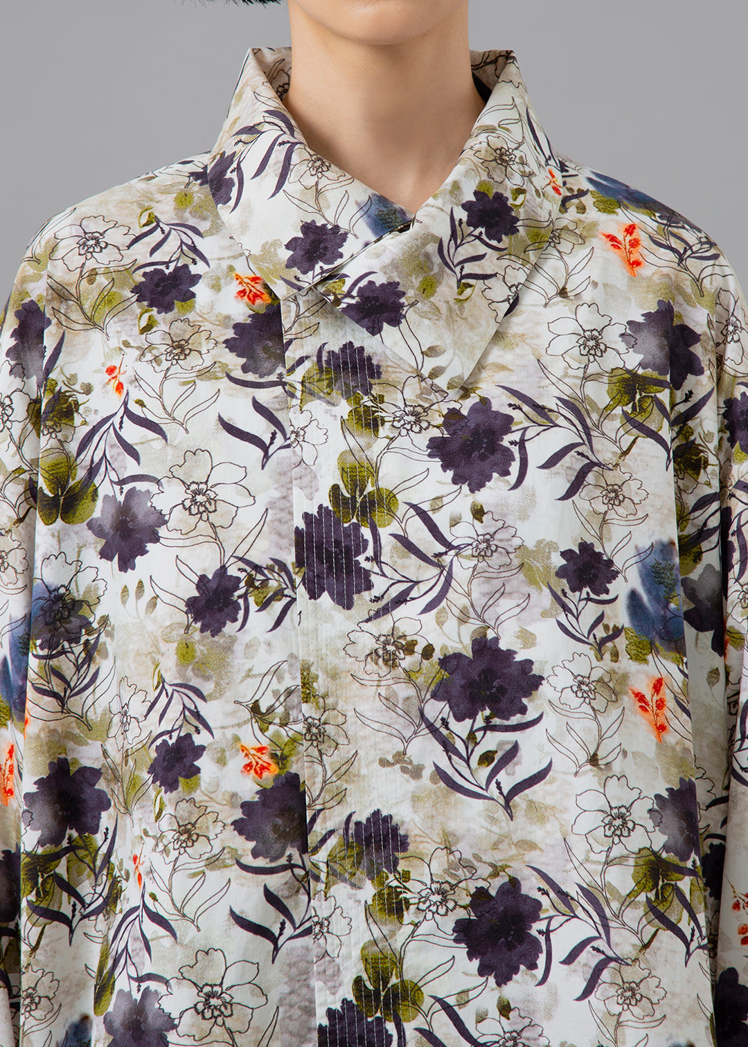 Sculpted Drape Long SH Print Poplin