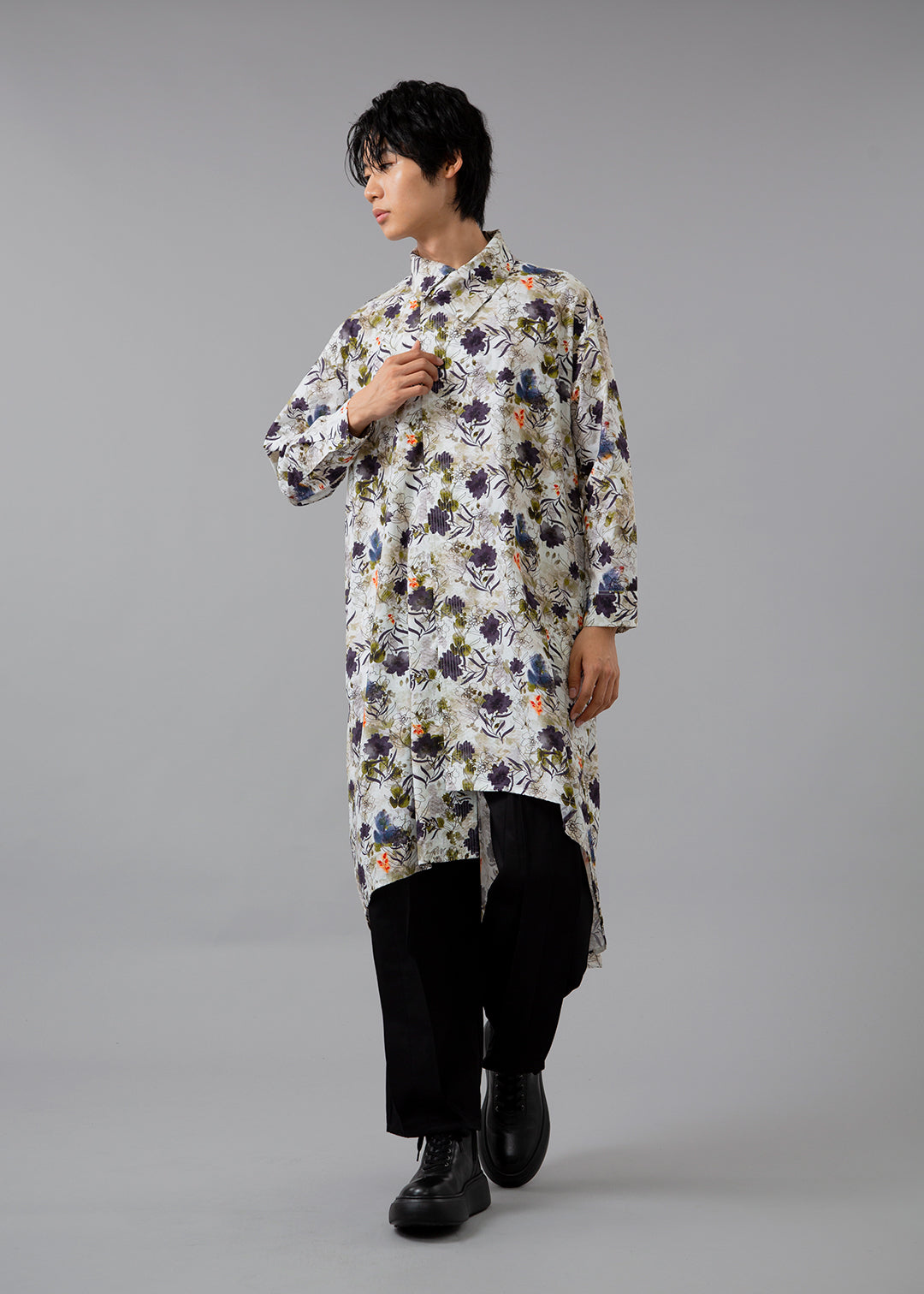 Sculpted Drape Long SH Print Poplin