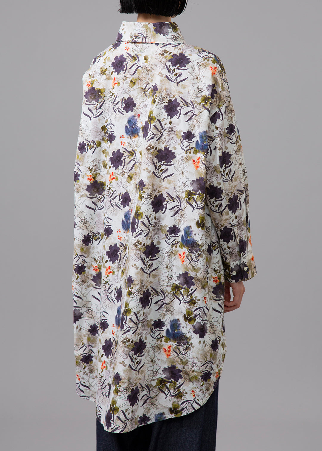 Sculpted Drape Shirt Printed Poplin