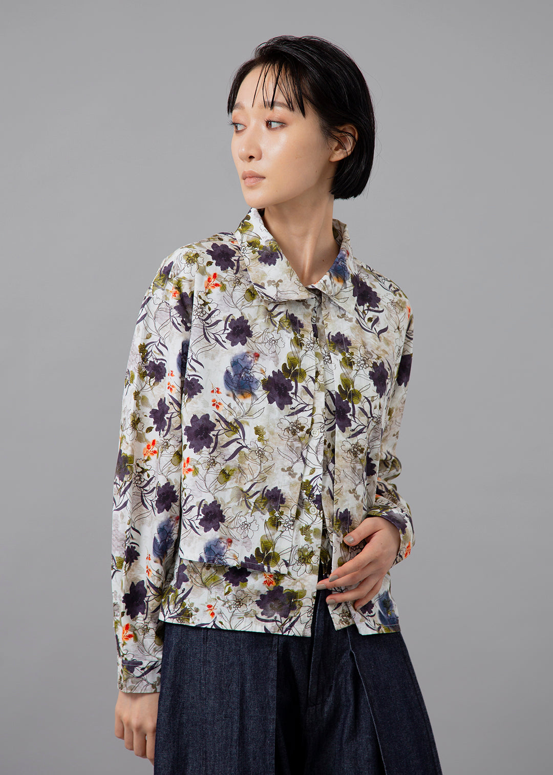 Kaname Layered Yoke SH Print Poplin