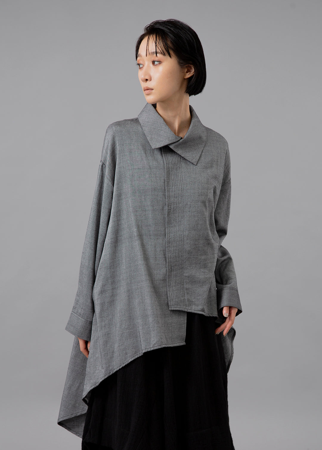 Sculpted Drape Shirt 150tw Khadi